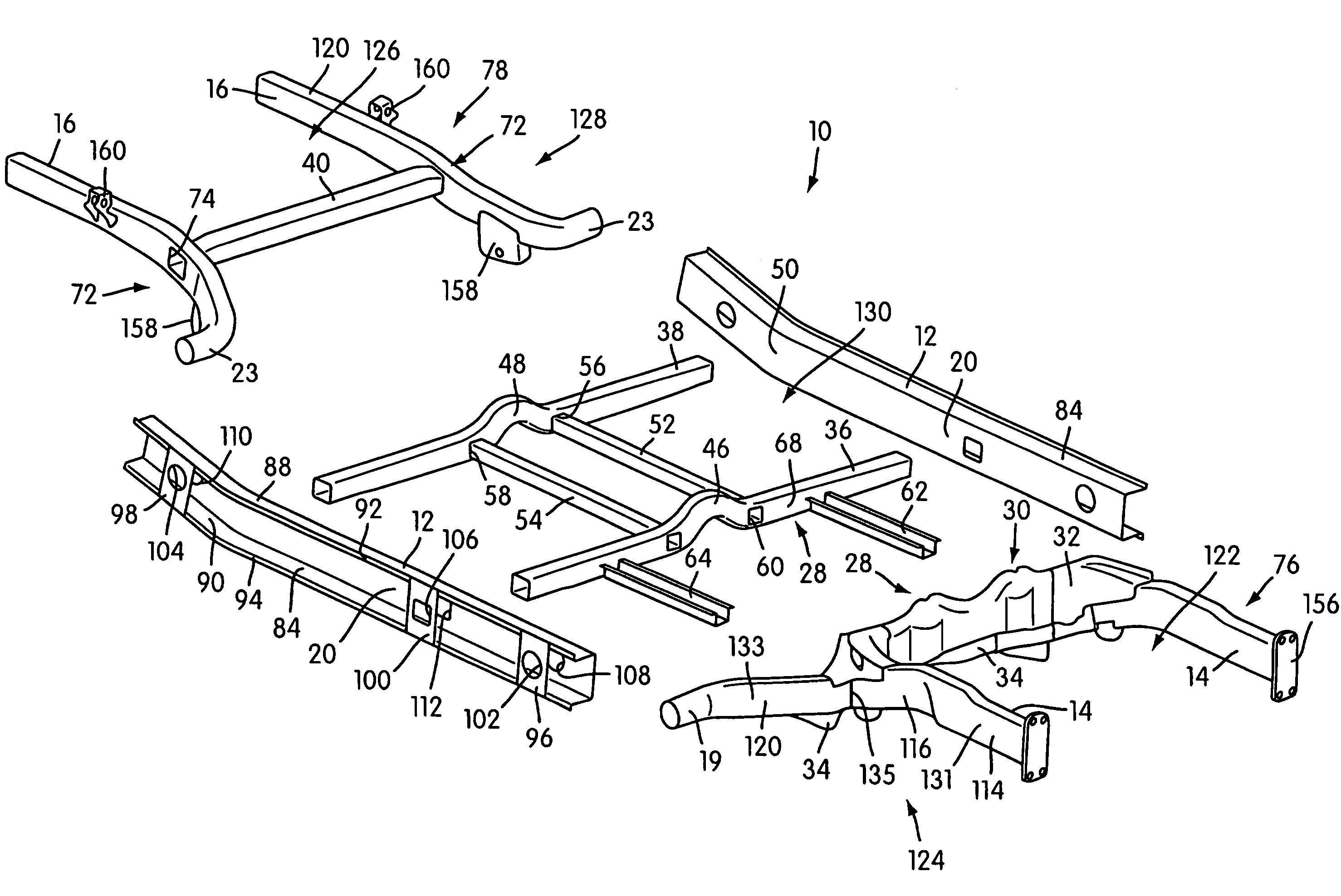 Modular underbody for a motor vehicle