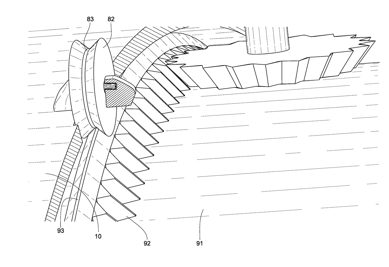 Turbine Including Helical Longitudinal Blades