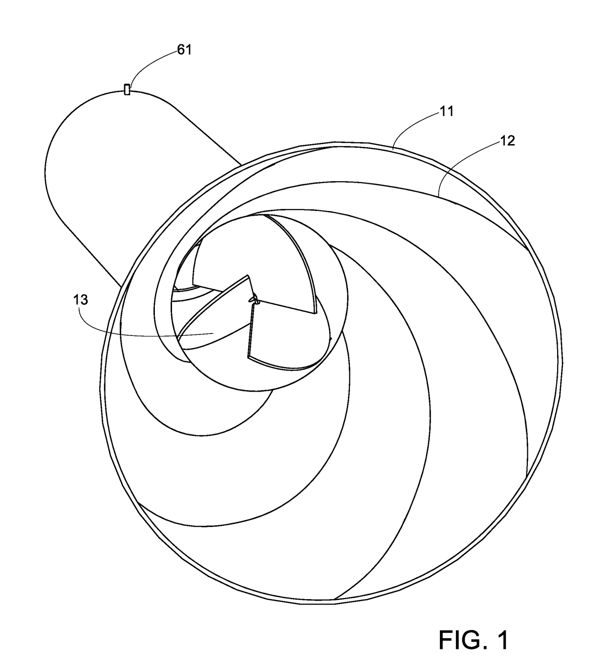 Turbine Including Helical Longitudinal Blades