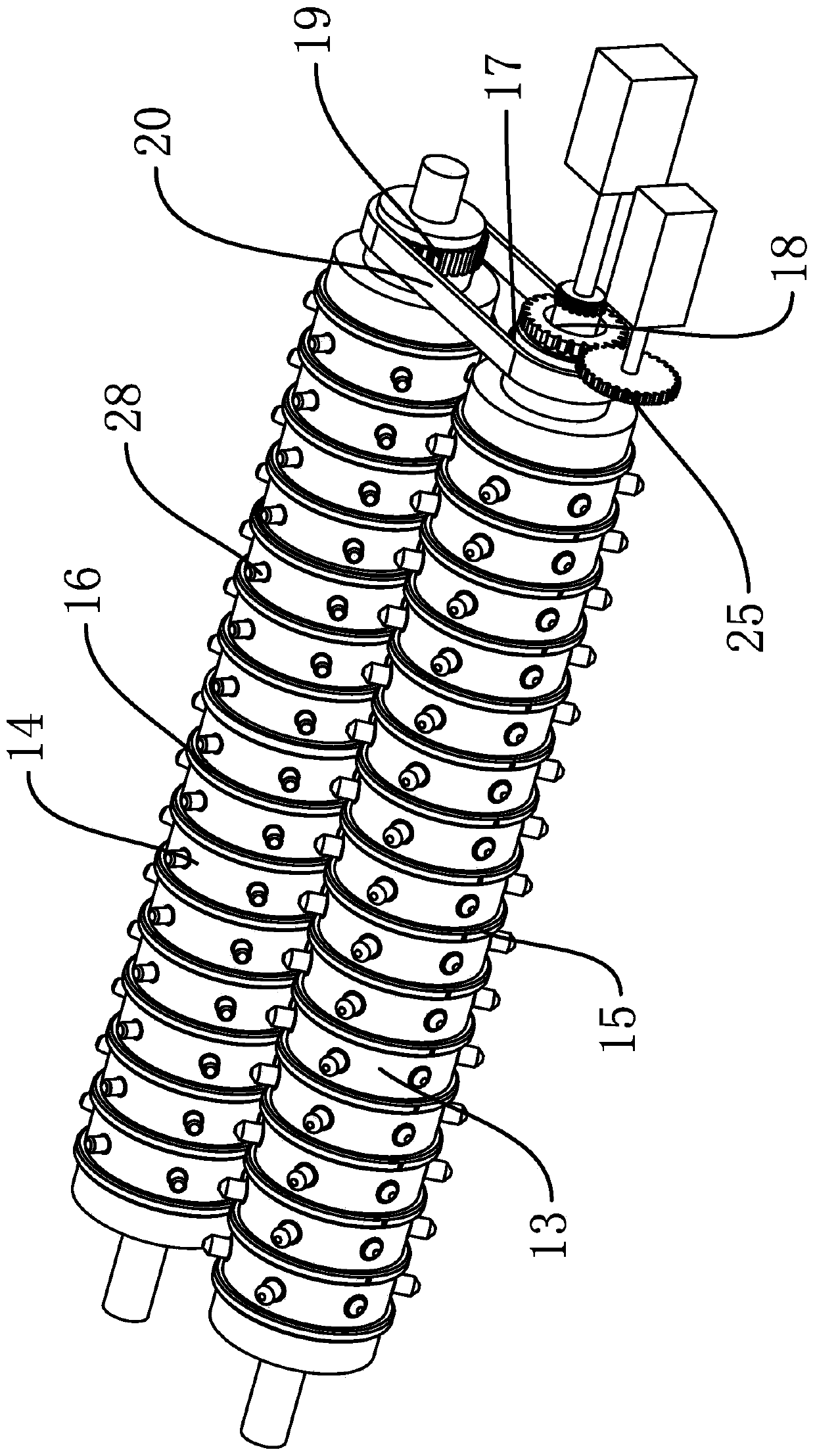 Crushing mechanism in concrete crushing machine