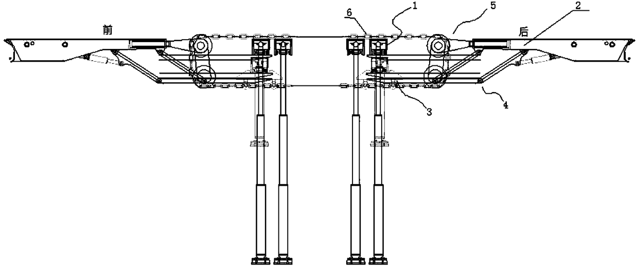 Circulating self-moving type roadway advanced-support hydraulic support