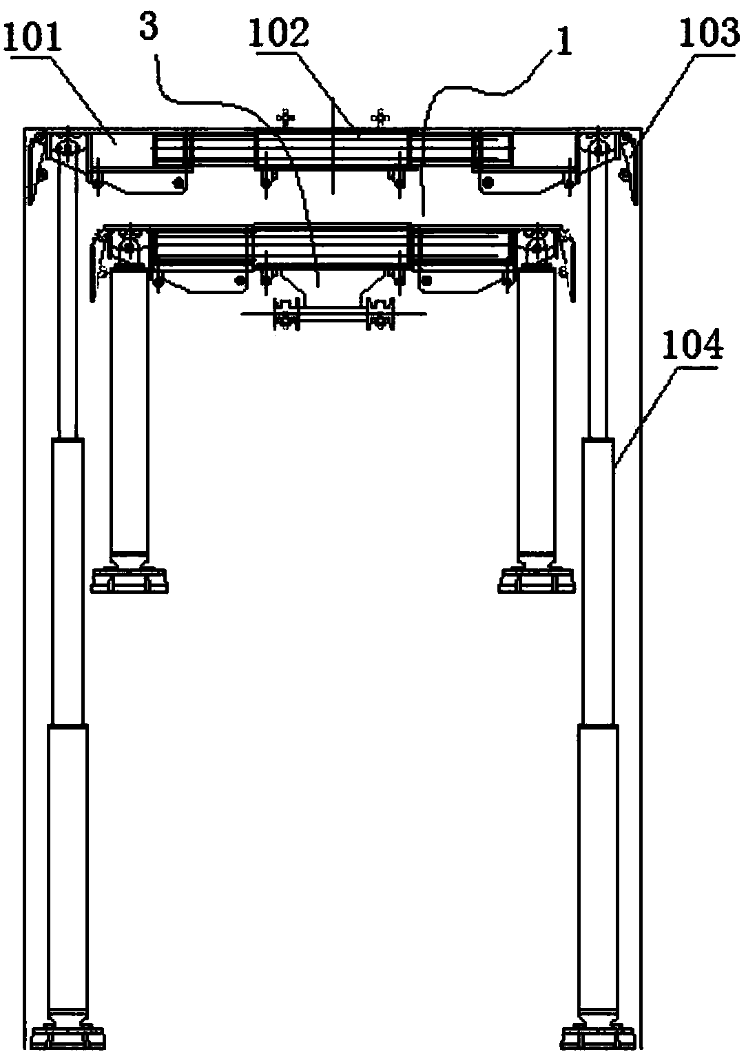 Circulating self-moving type roadway advanced-support hydraulic support