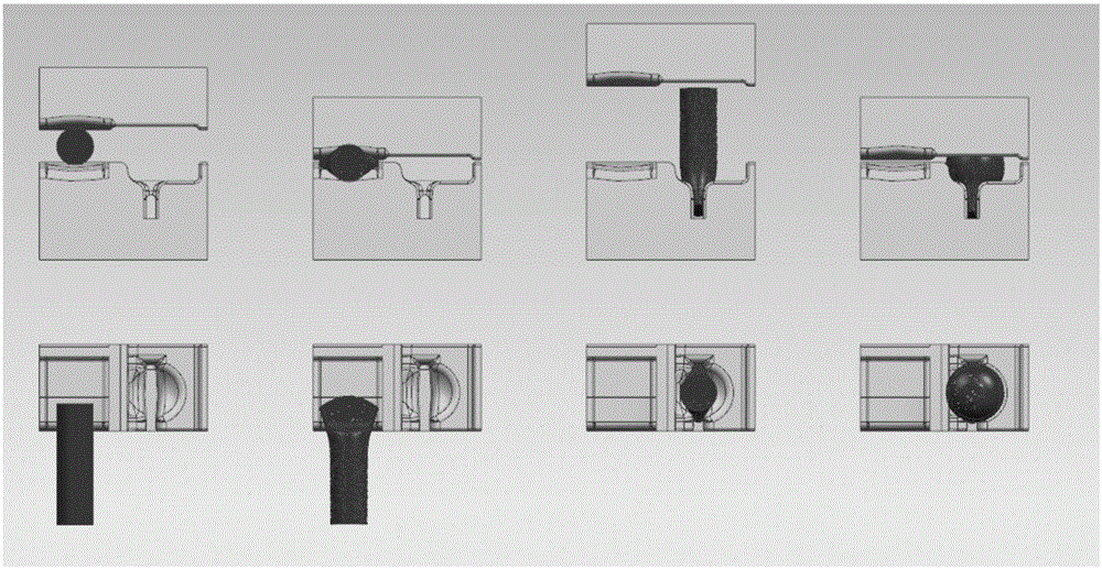 Forging molding technological method for multi-lug part