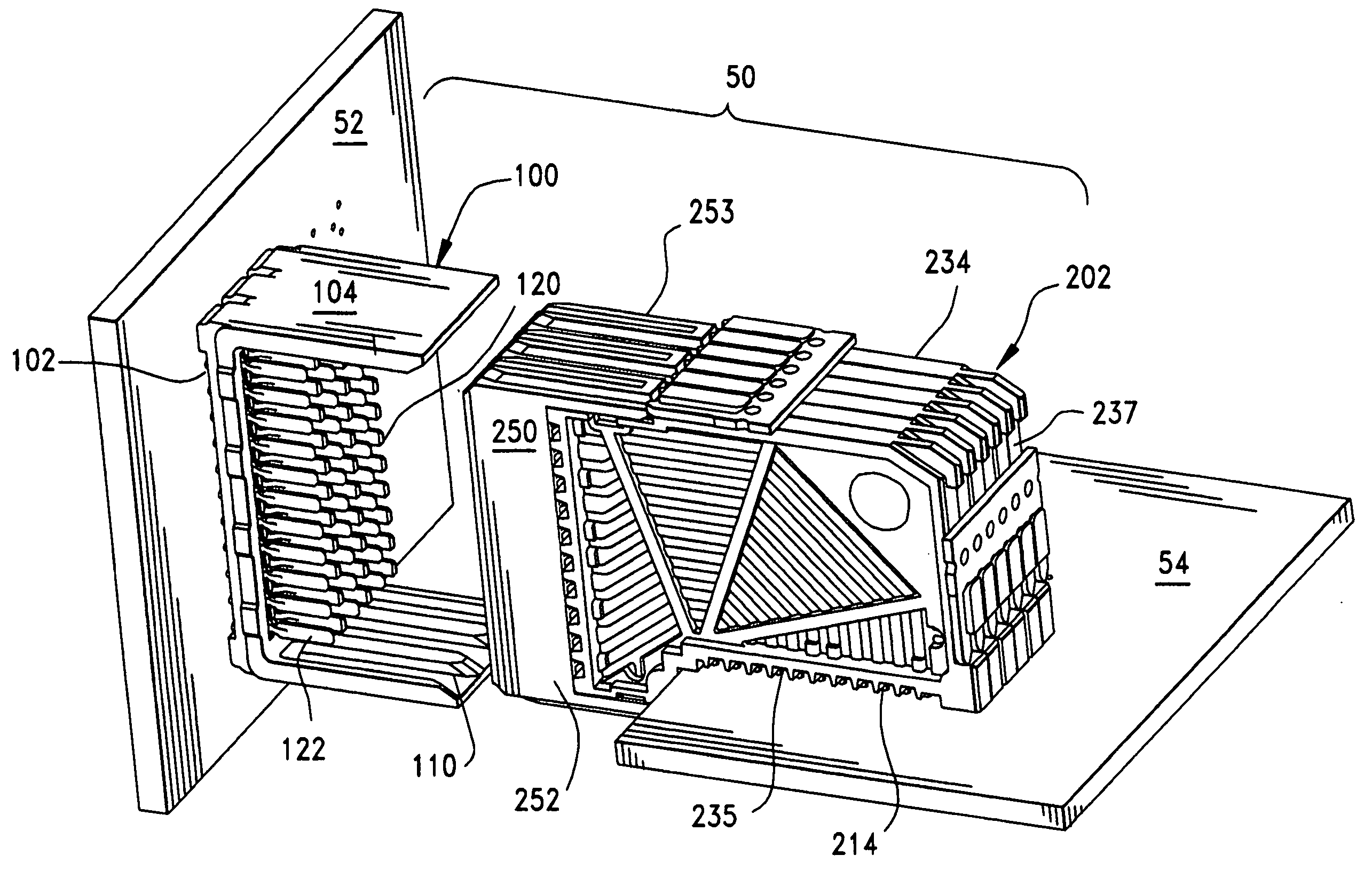 High-density, robust connector with castellations