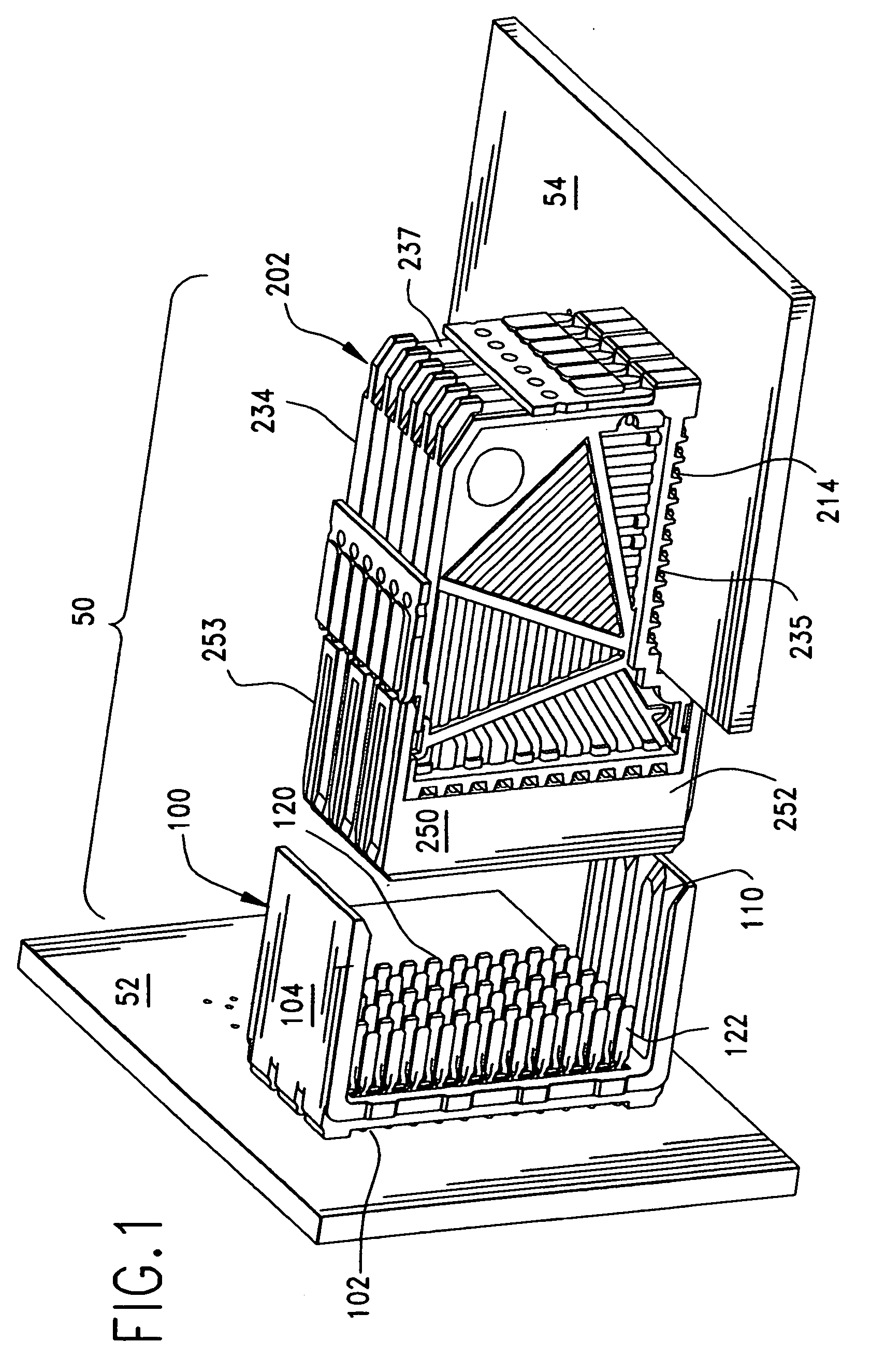 High-density, robust connector with castellations