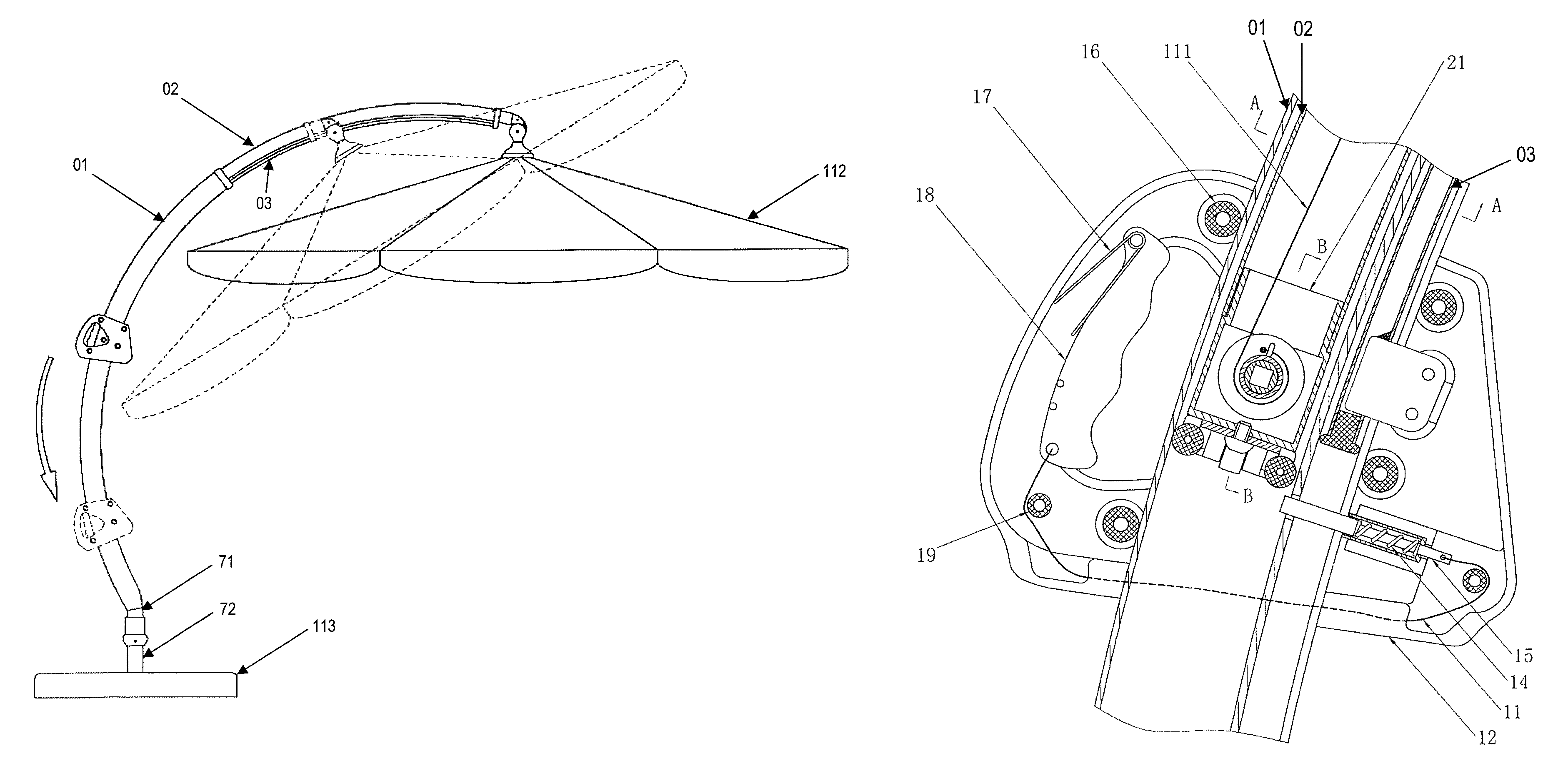 Telescoping umbrella