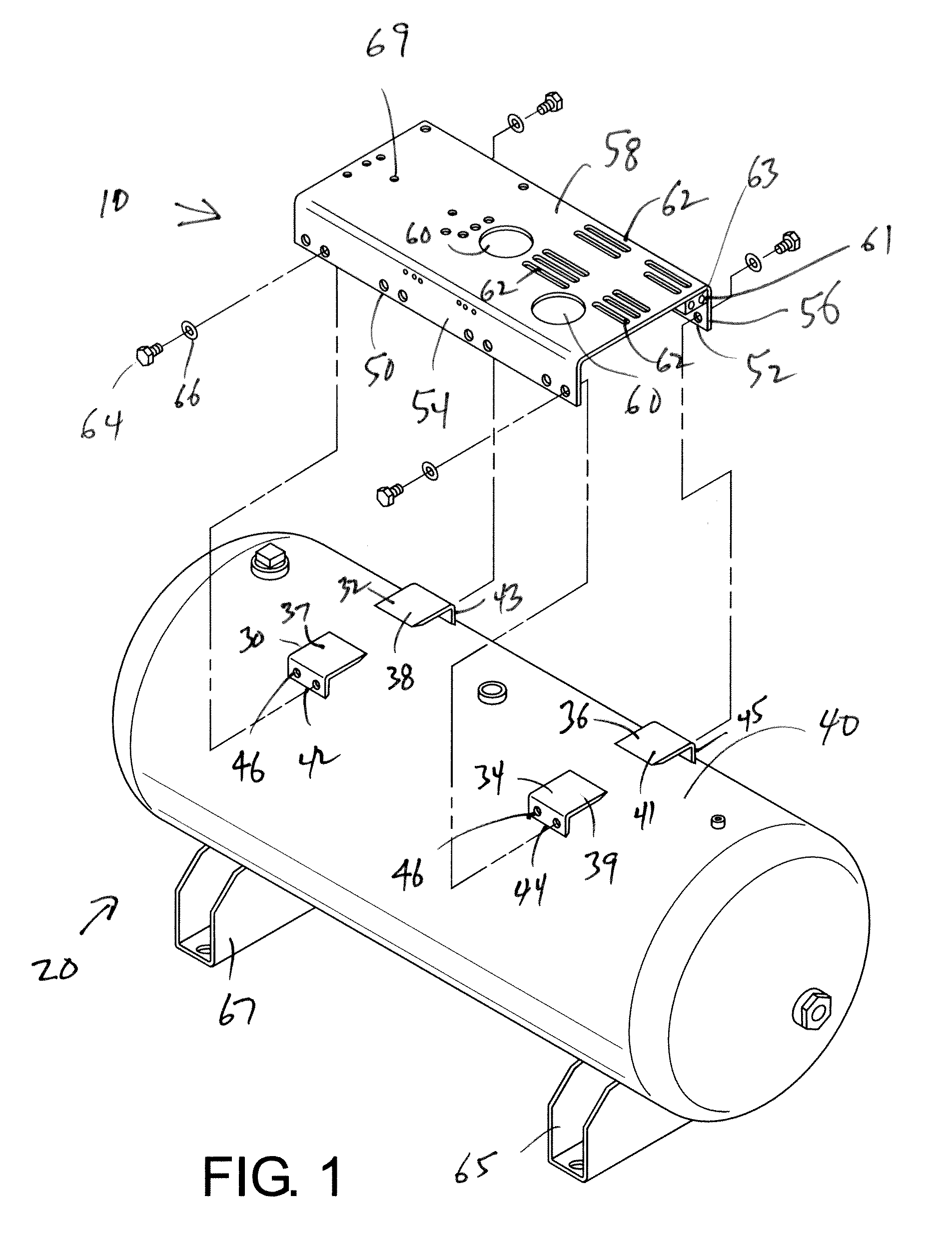 Air receiver tank with removable top plates