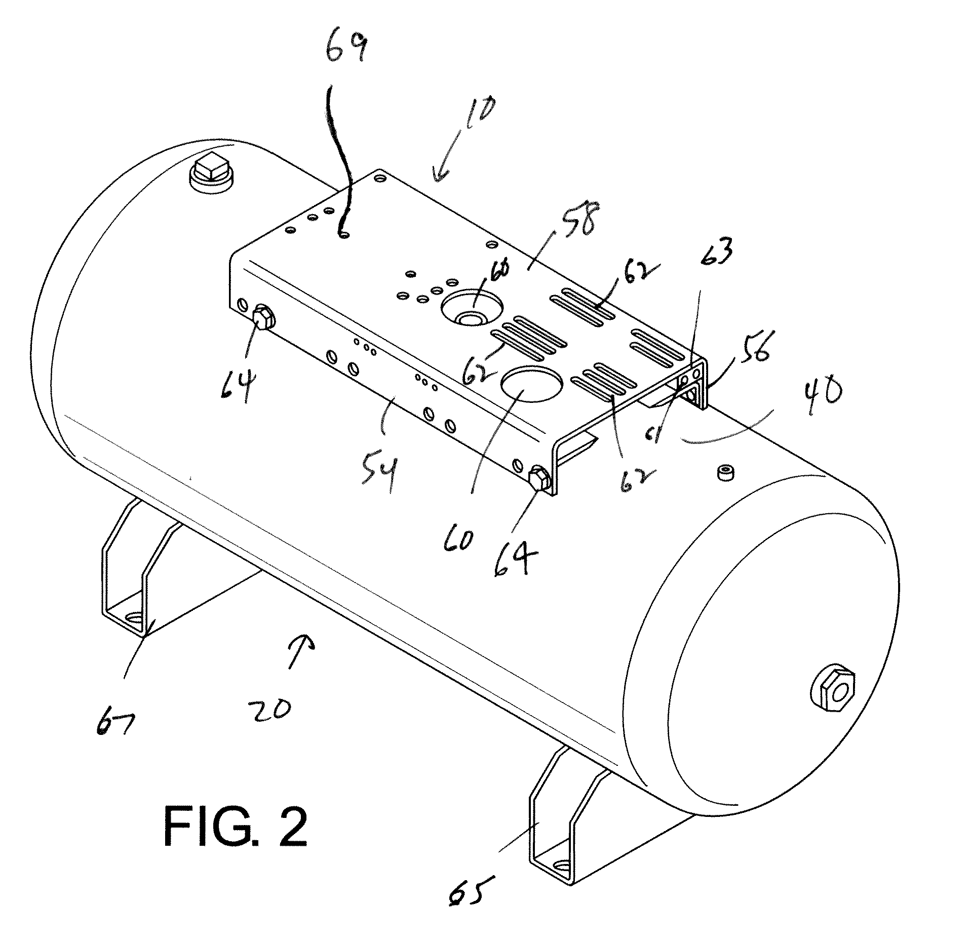 Air receiver tank with removable top plates