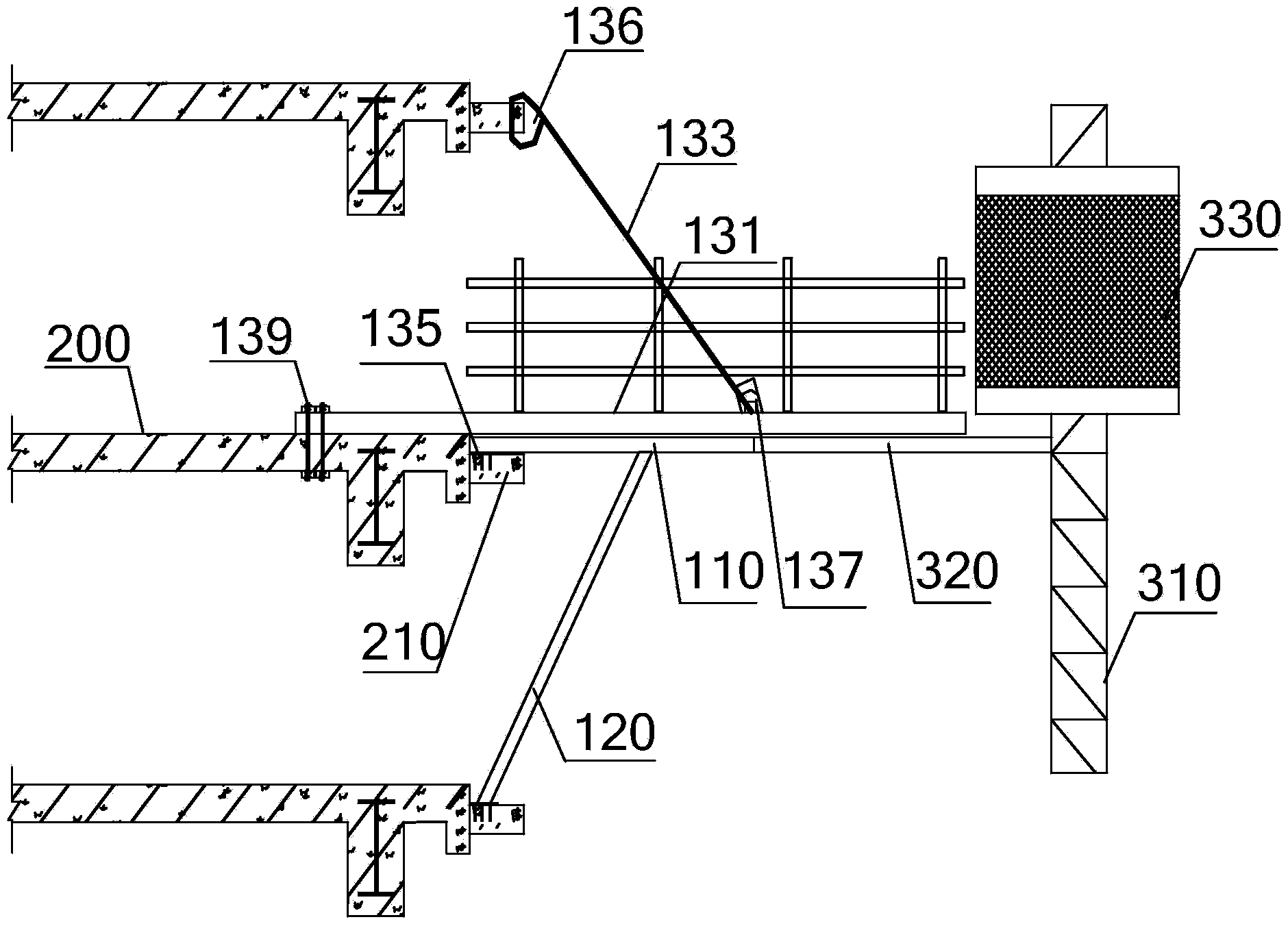 People and cargo elevator mounting structure of complicated external building structure and mounting method thereof