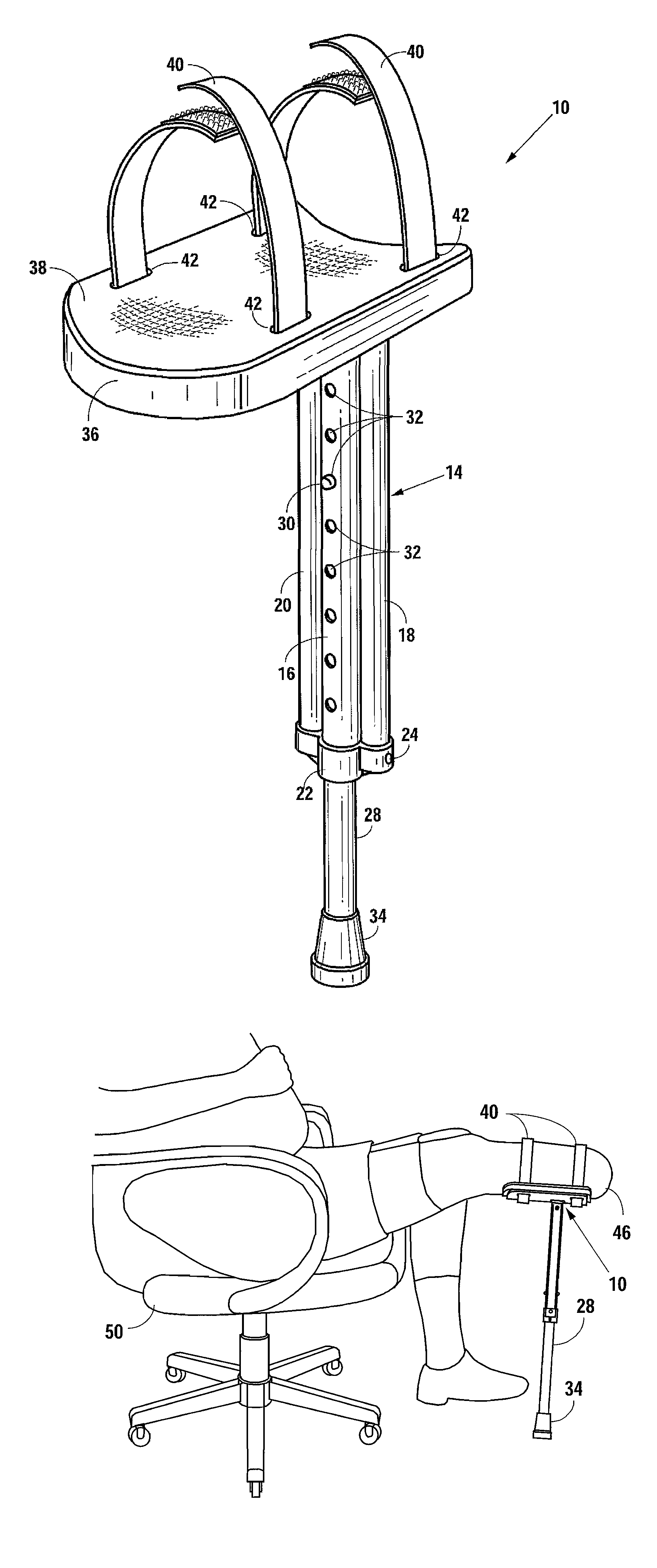 Adjustable support for a residual limb of an amputee