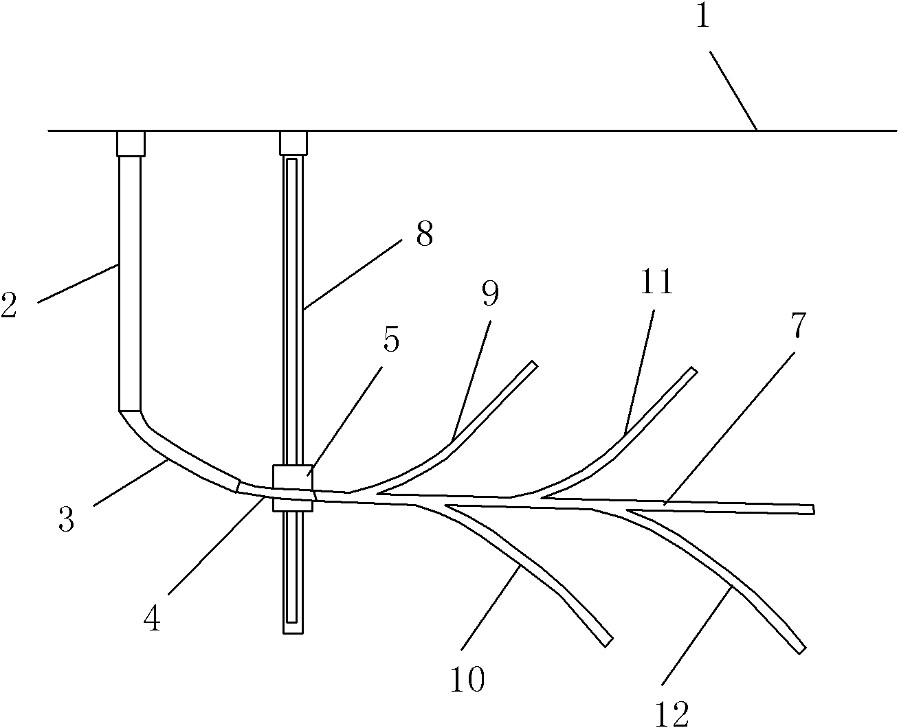 Construction process of multi-branch underground screen pipe