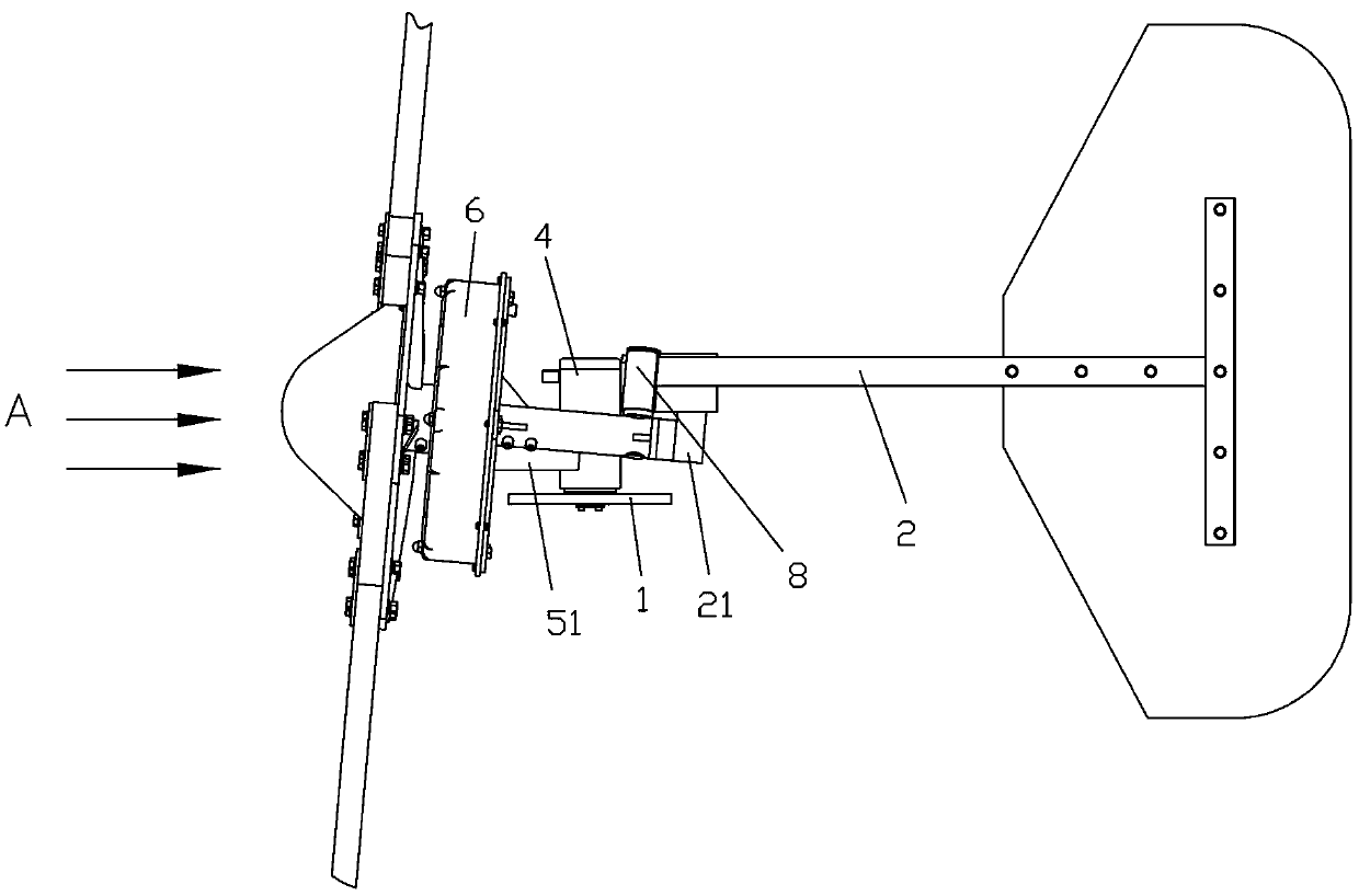 Wind driven generator yawing device capable of effectively withstanding strong wind attack