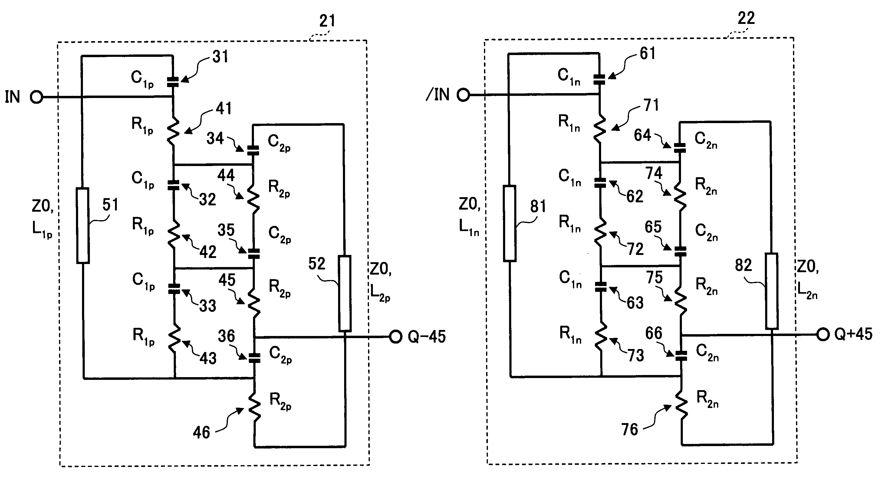 Phase shifter circuit with proper broadband performance