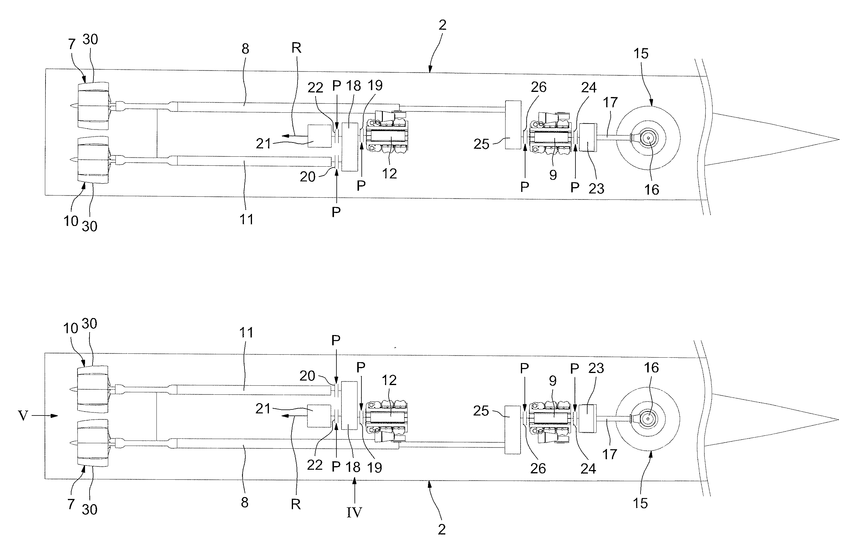 Catamaran vessel with hybrid propulsion for embarking and disembarking loads