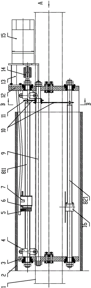 Gamma ray non-destructive testing cable concealed section detection device and method for realizing detection