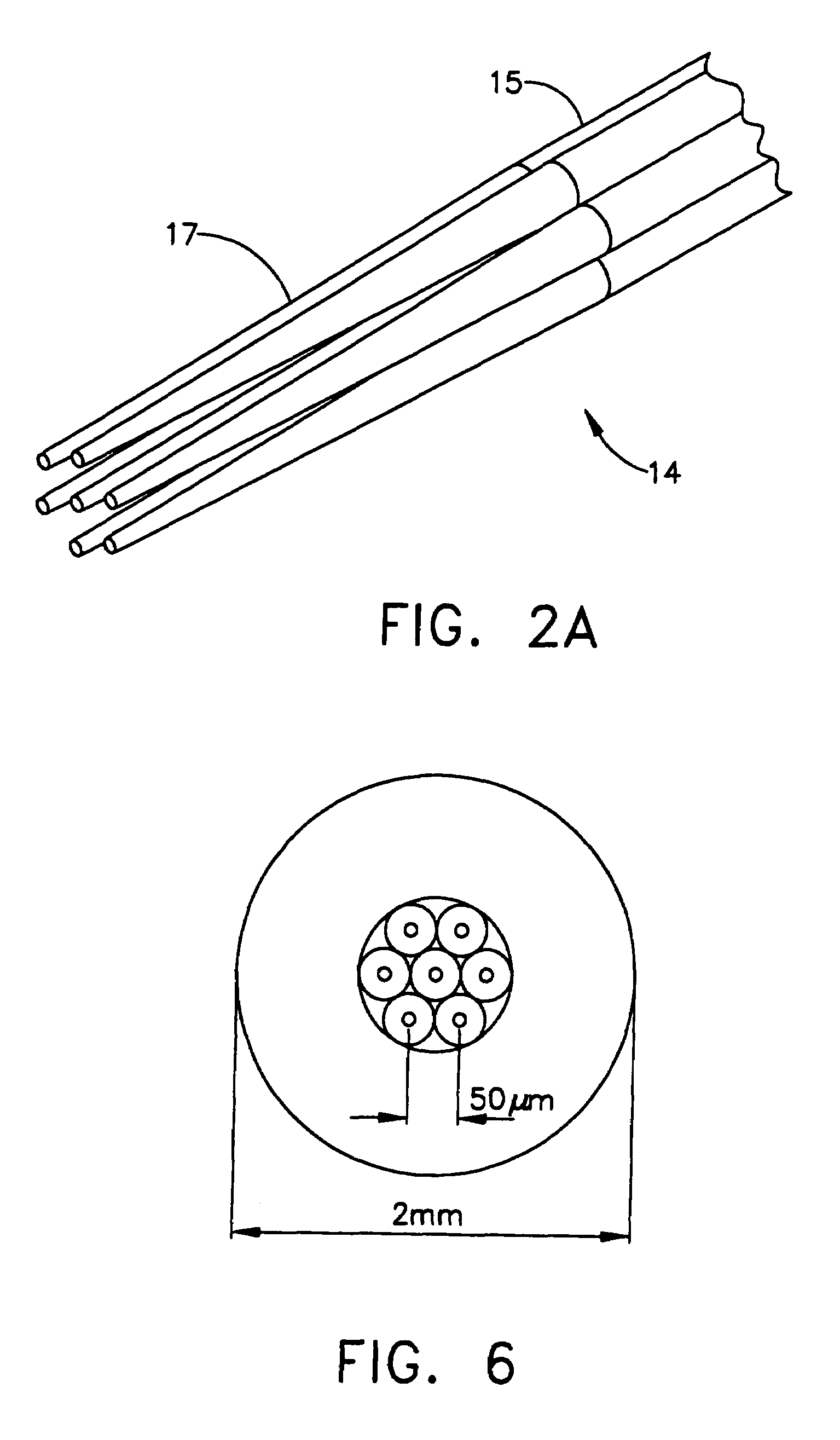 Fiber bundle termination with reduced fiber-to-fiber pitch