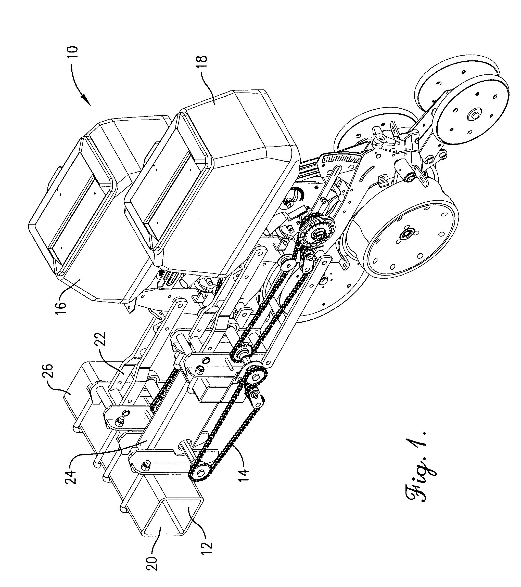 Twin row planter with adjustable seed metering