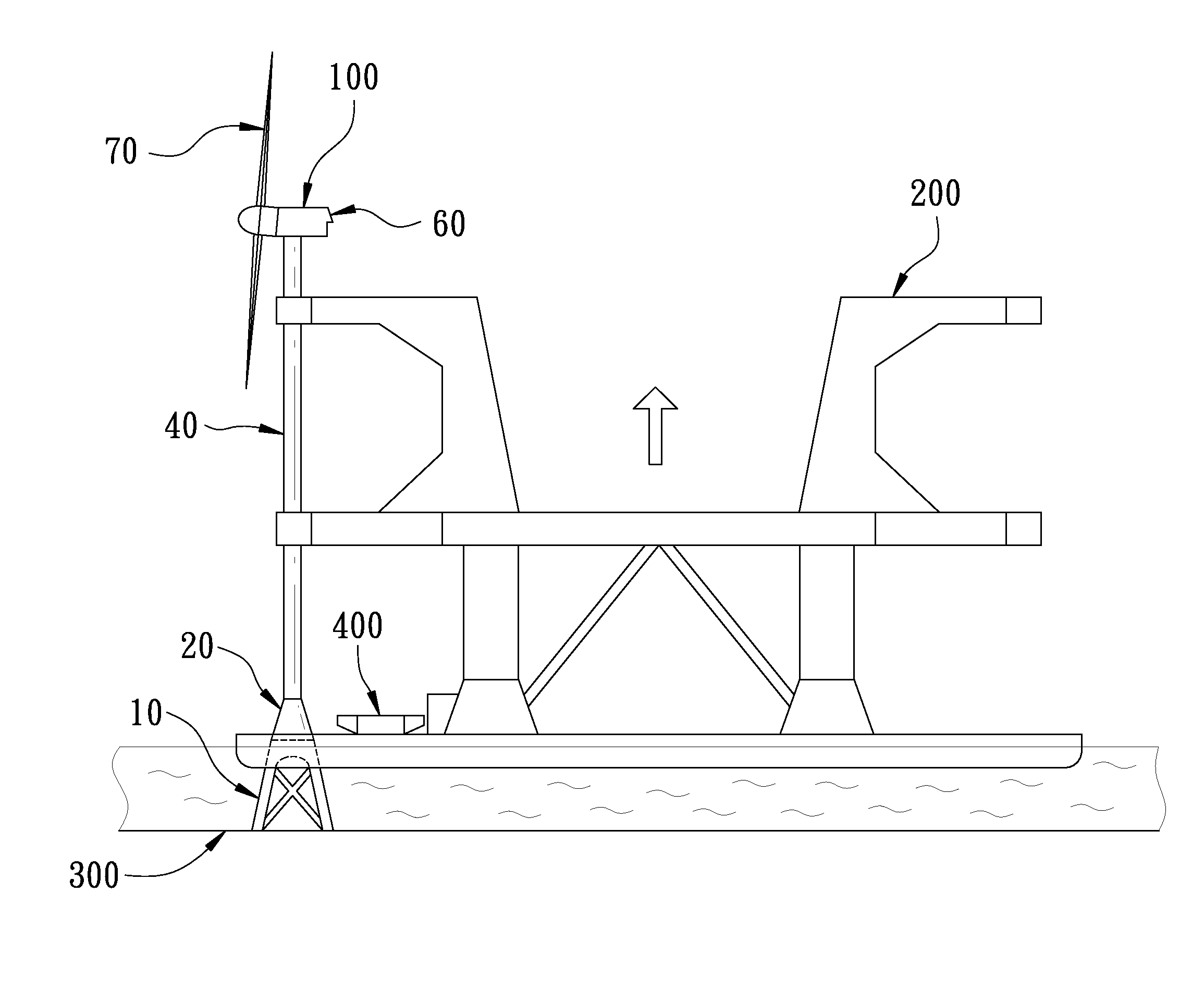 Offshore installation method of a wind power generator and its fabrication segments