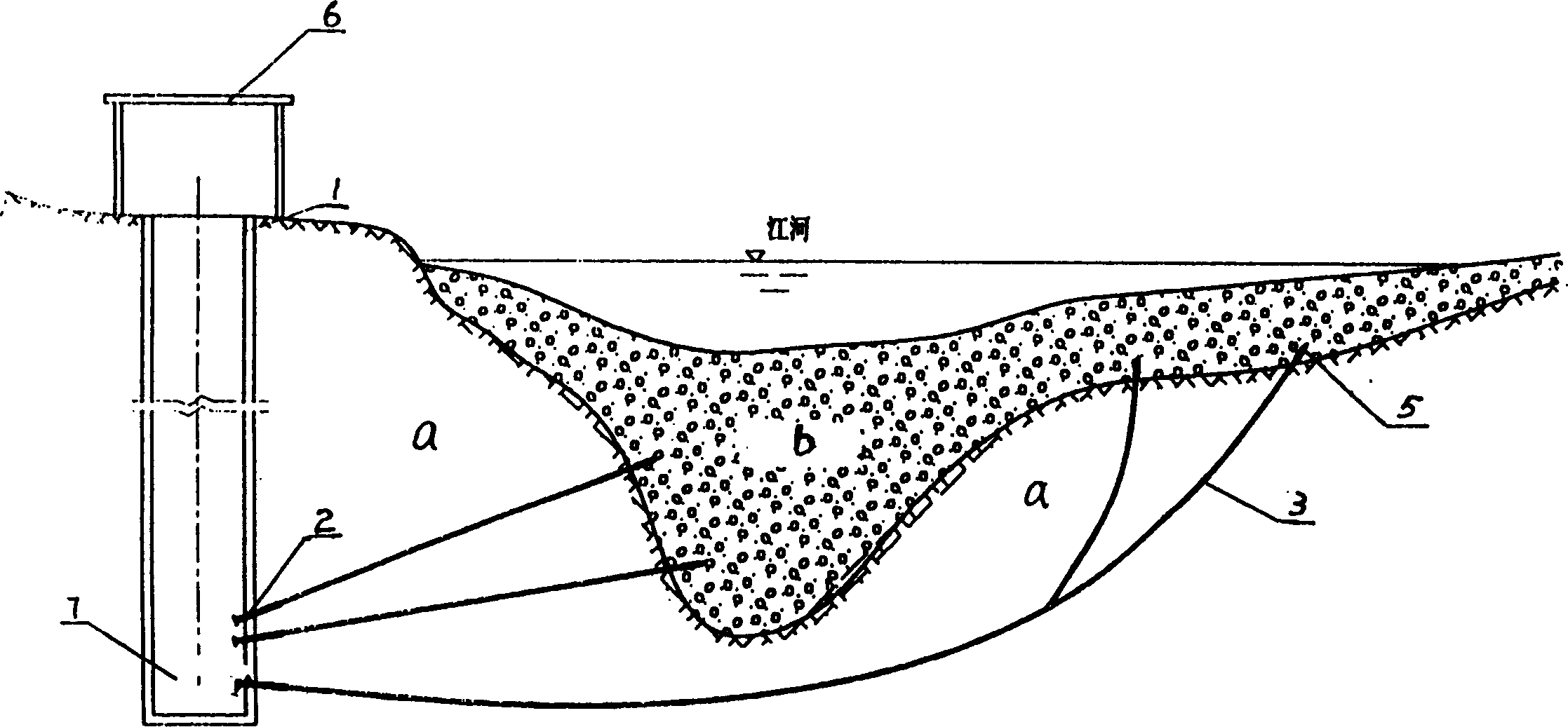 Percolation water intaking method of new engineering structure