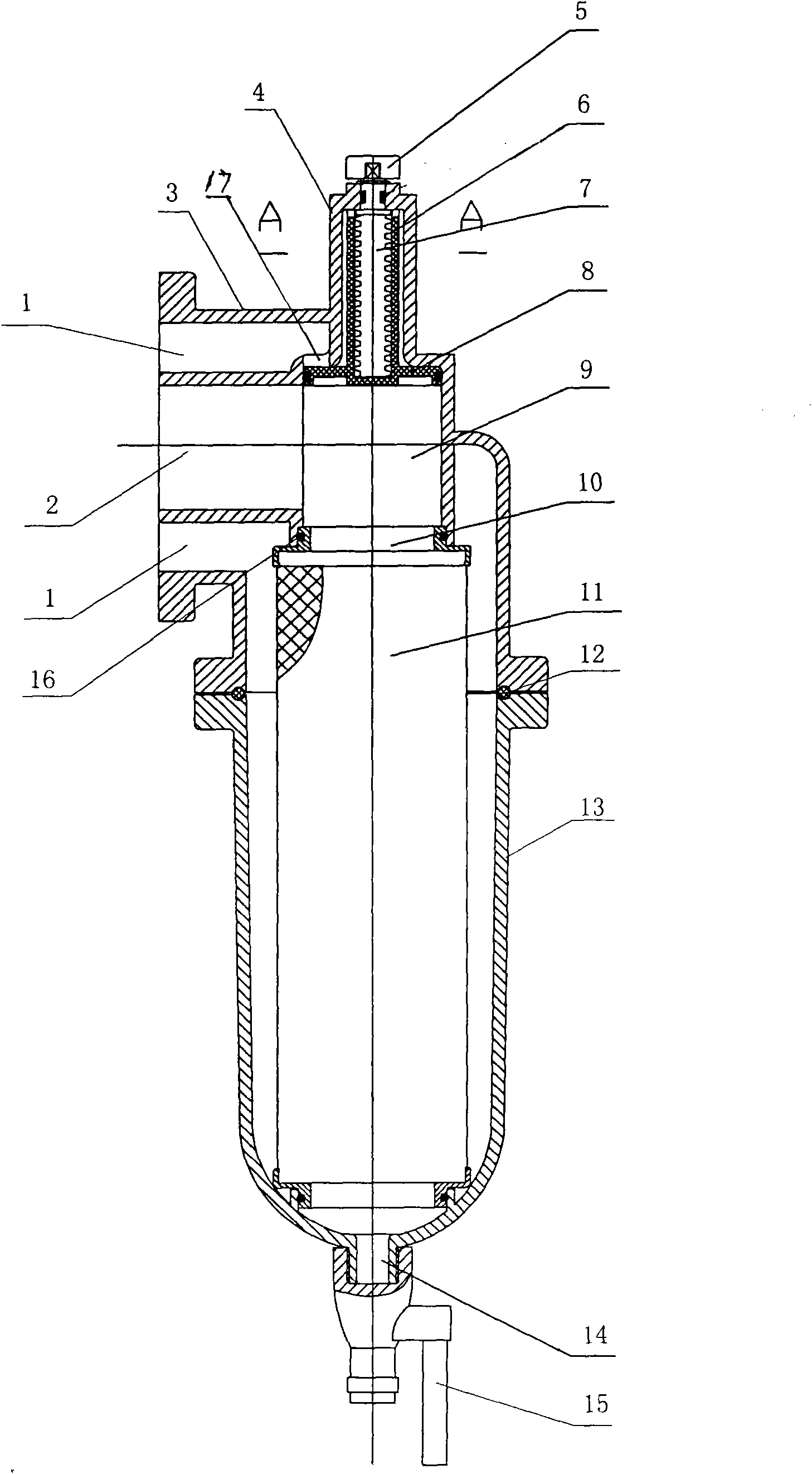 Shunt-type filtering device with back wash function