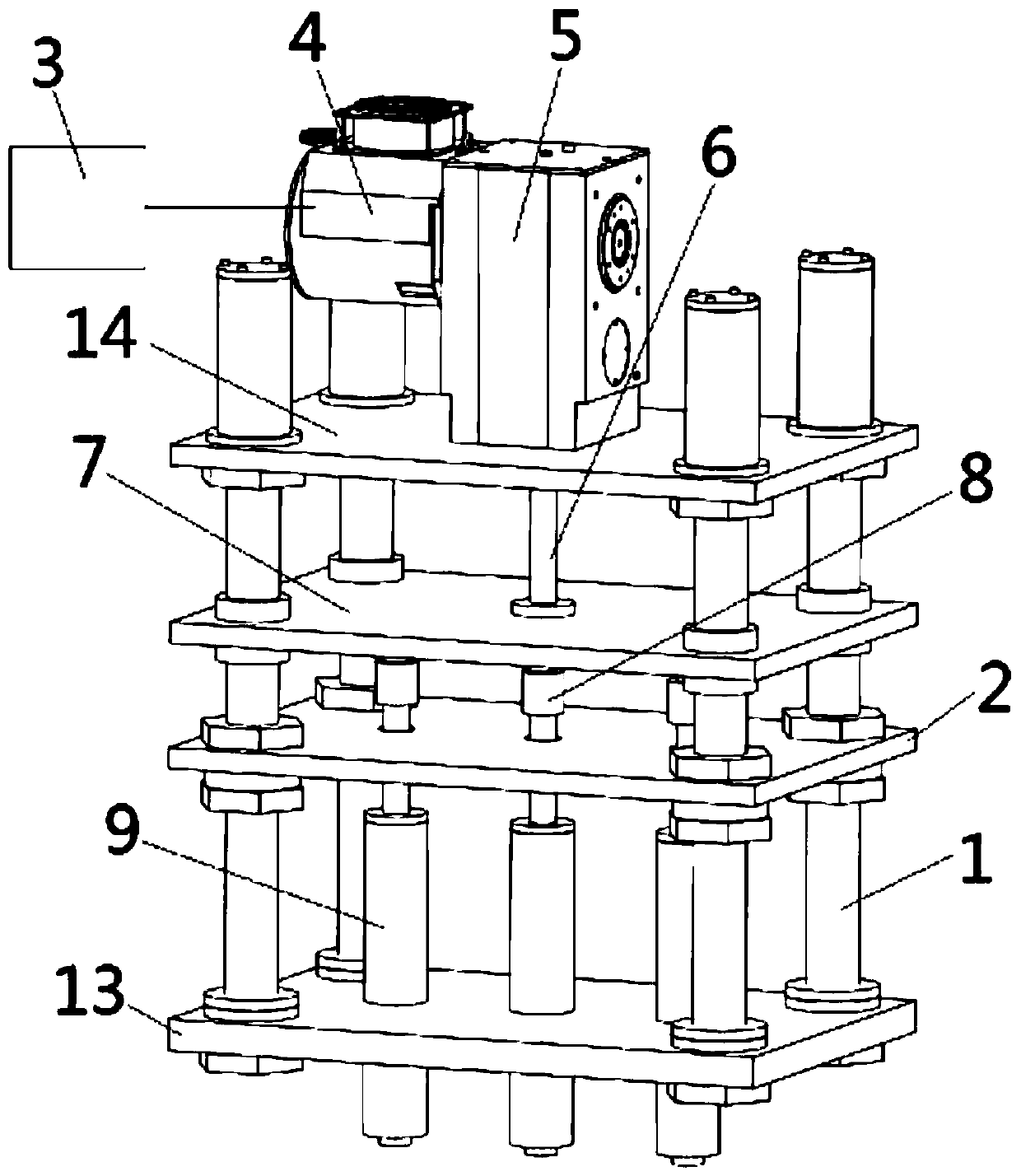 Integrating device capable of controlling wall thickness of bottle blowing machine with crank connecting rod mechanism driven by motor