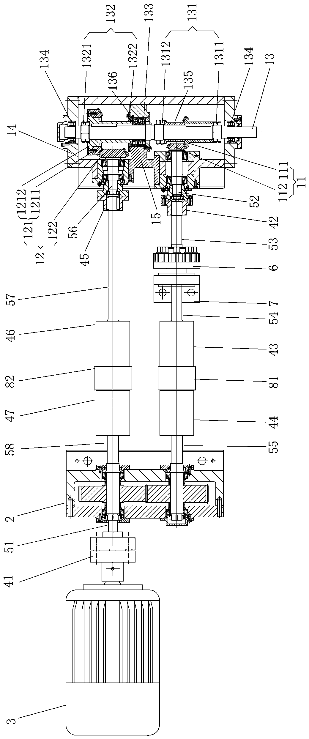 Mechanical enclosed test bench of bevel gear