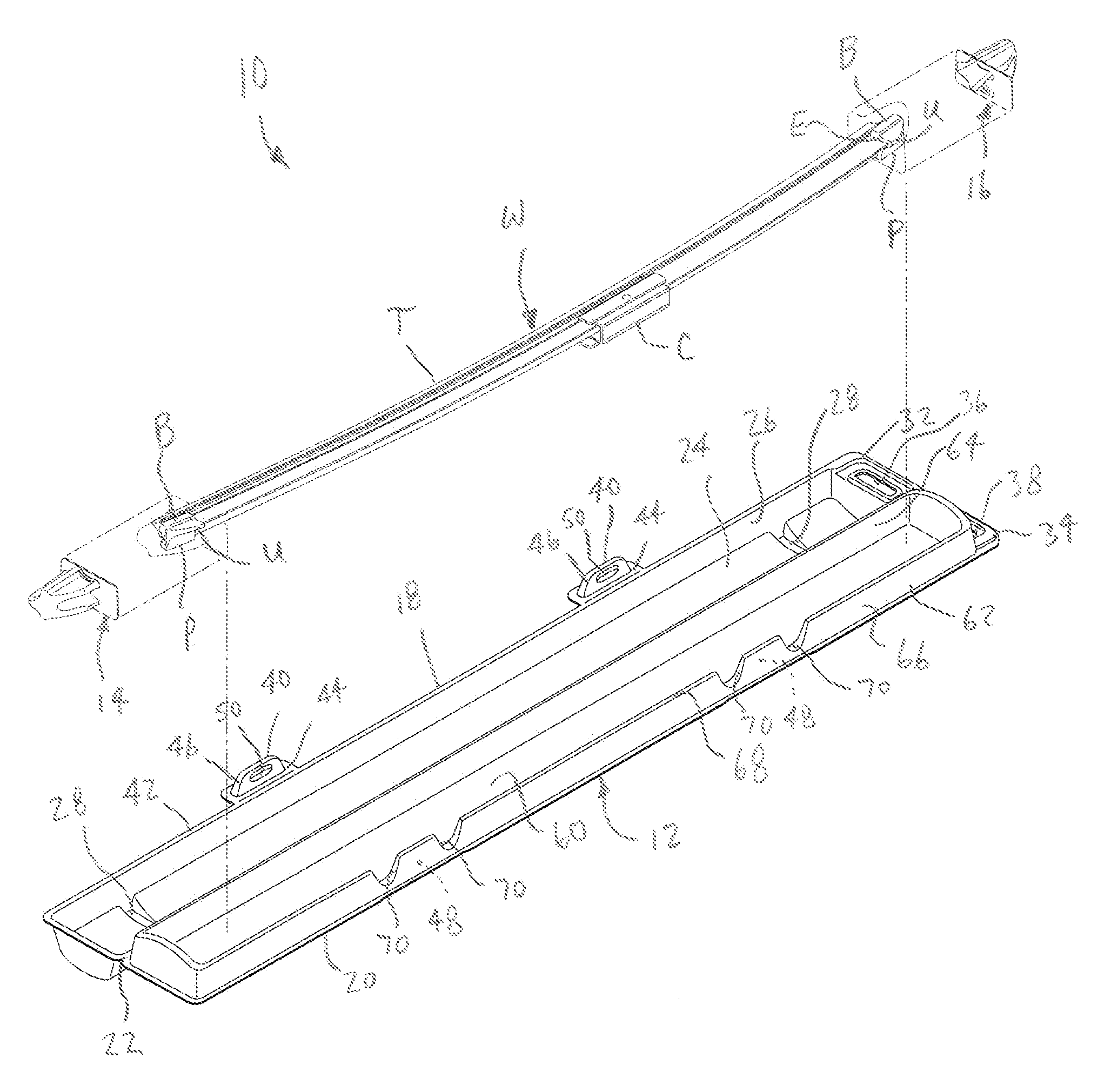 Package assembly for wiper blade