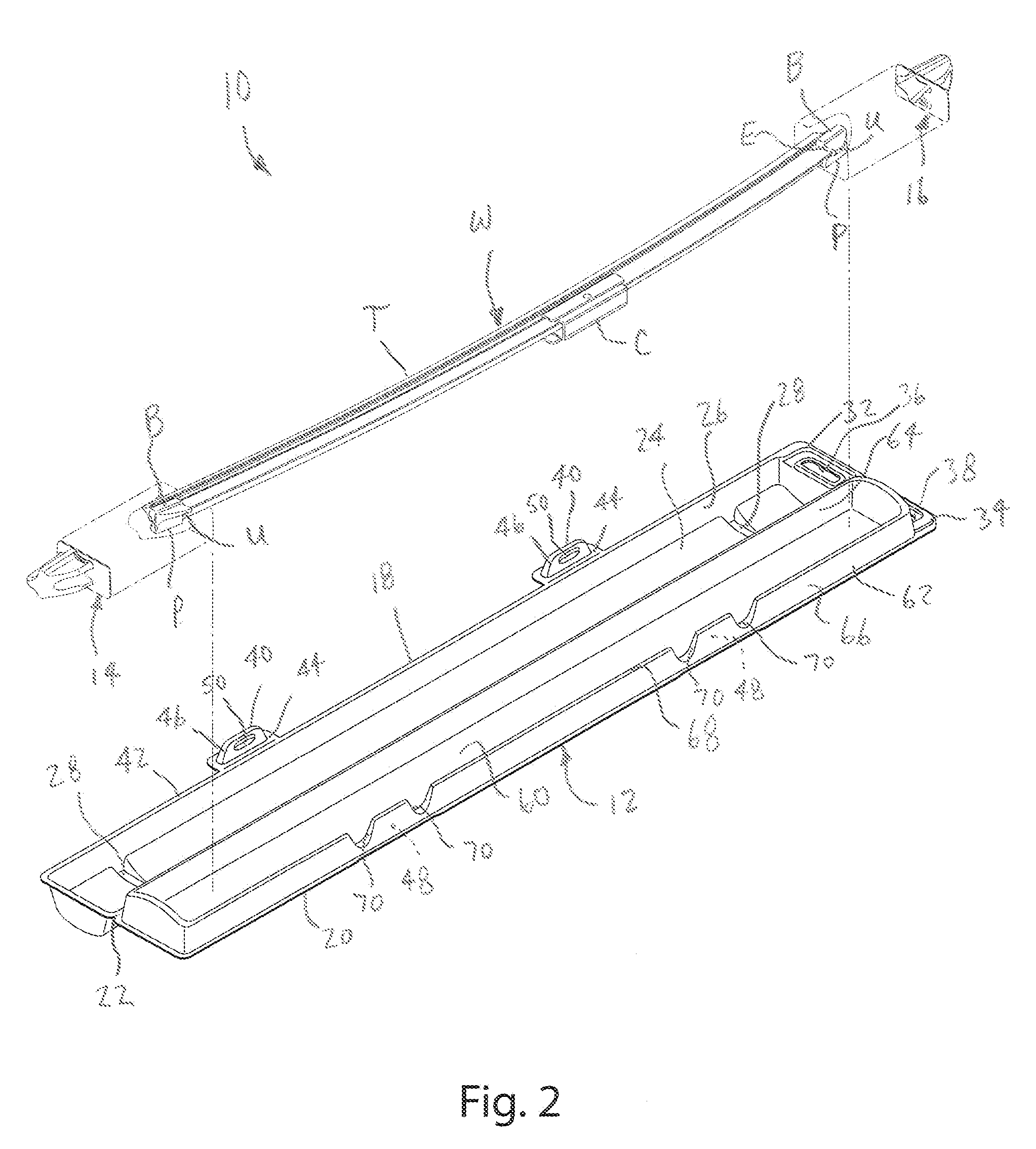 Package assembly for wiper blade