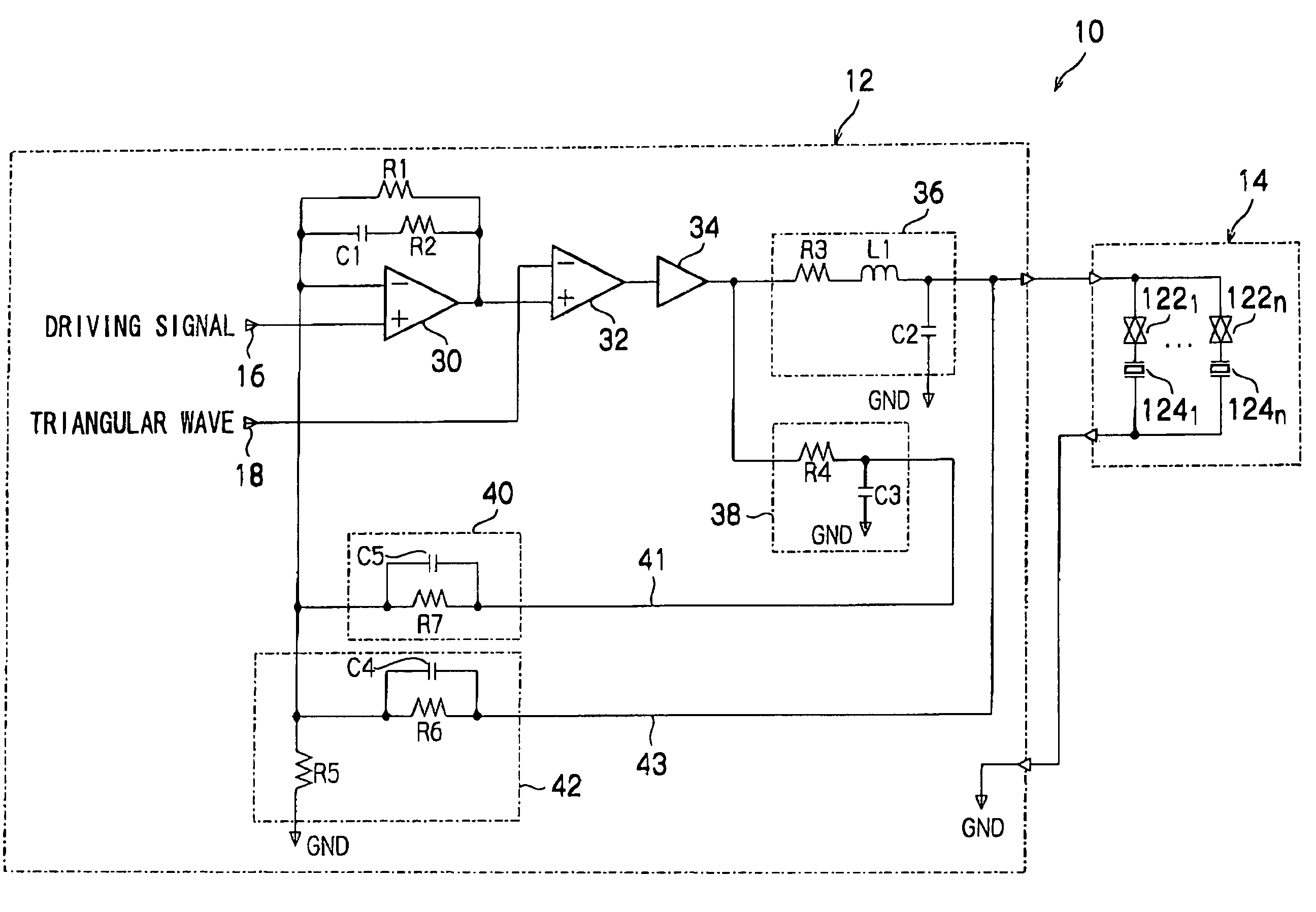 Capacitive load driving circuit, droplet ejection device, droplet ejection unit and inkjet head driving circuit