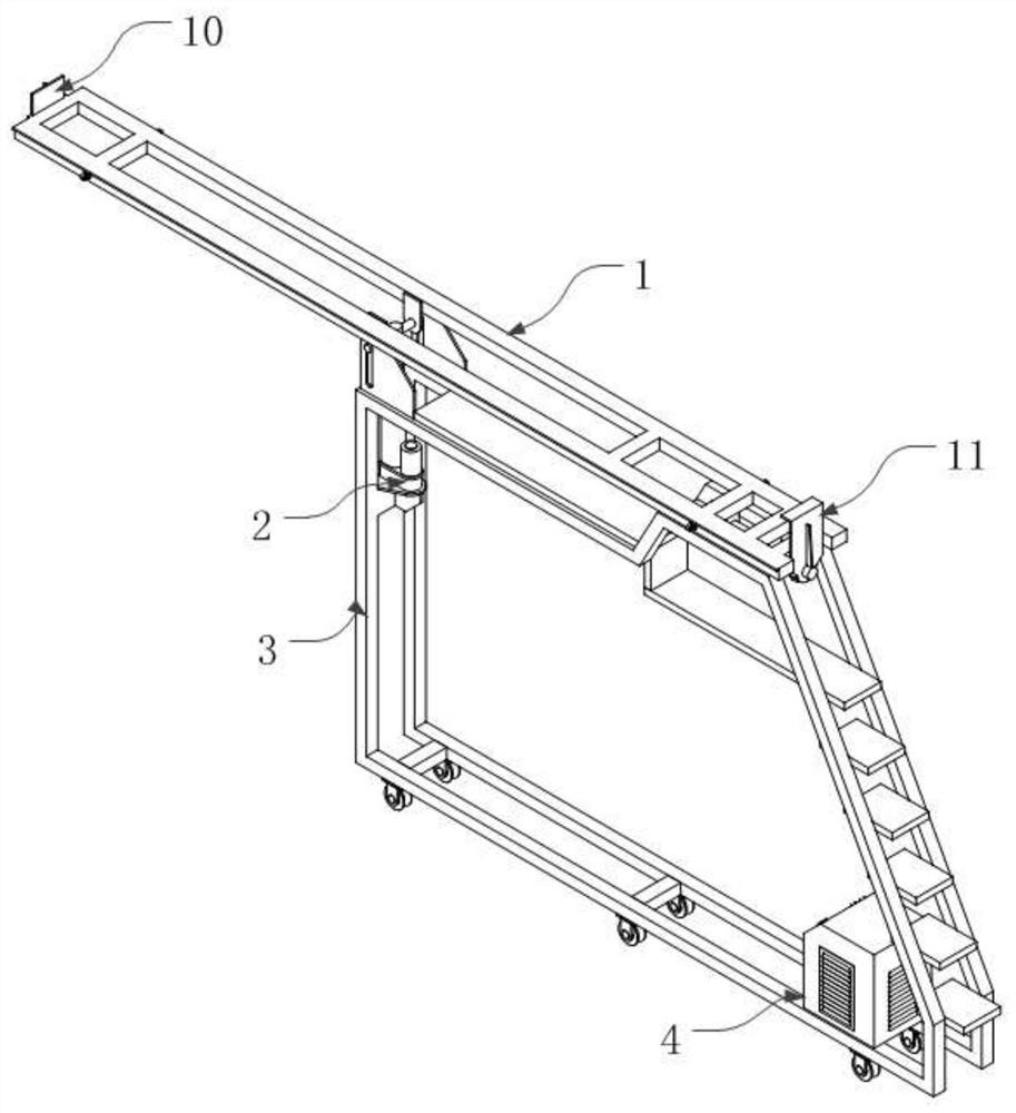 Coke oven checker brick installation device, mobile platform and construction method