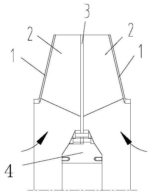 Energy-saving straight wall front and rear disc variable curvature curve element ternary impeller and centrifugal fan using the impeller