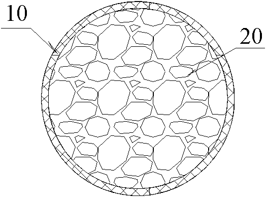 Crushed rock pile used for strengthening extremely soft soil foundation and construction method thereof