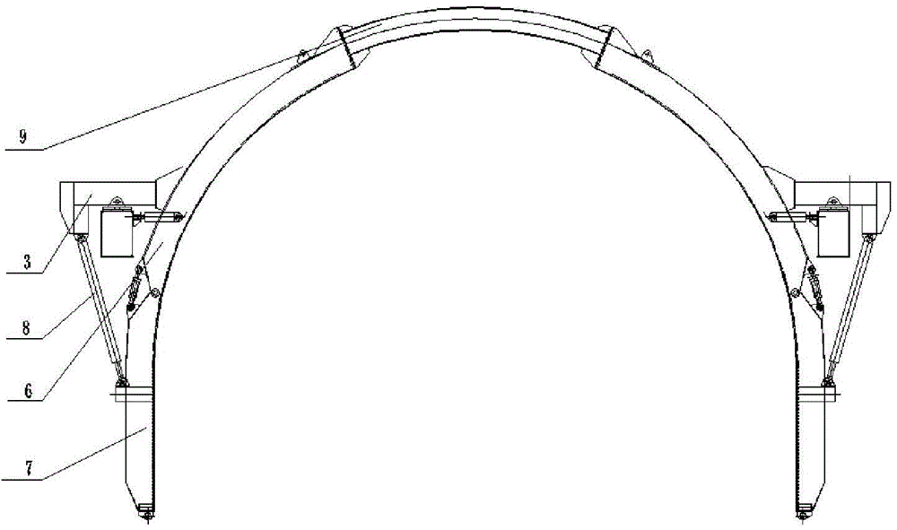 Formation and construction set for continuous open-cut tunnel