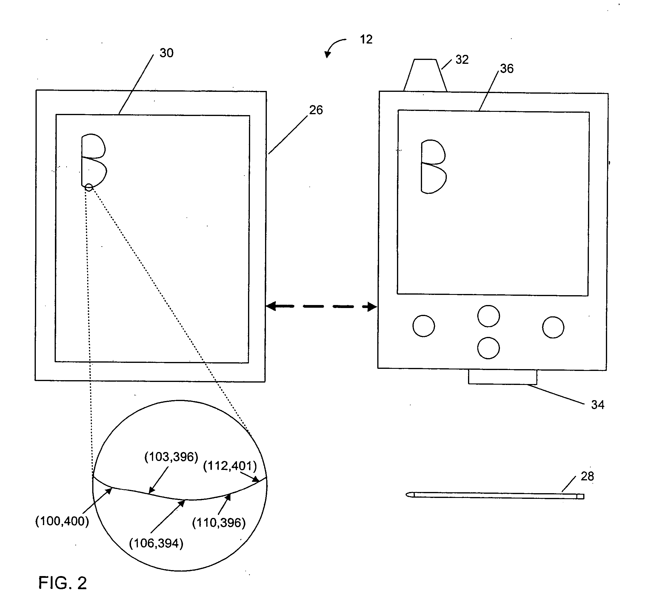 System, computer software product and method for transmitting and processing handwritten data