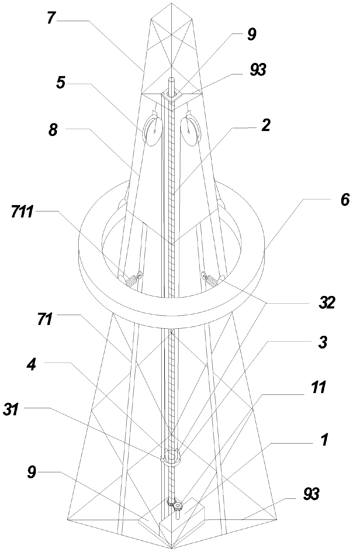 A hoisting device applied to shared equipment of electric power towers