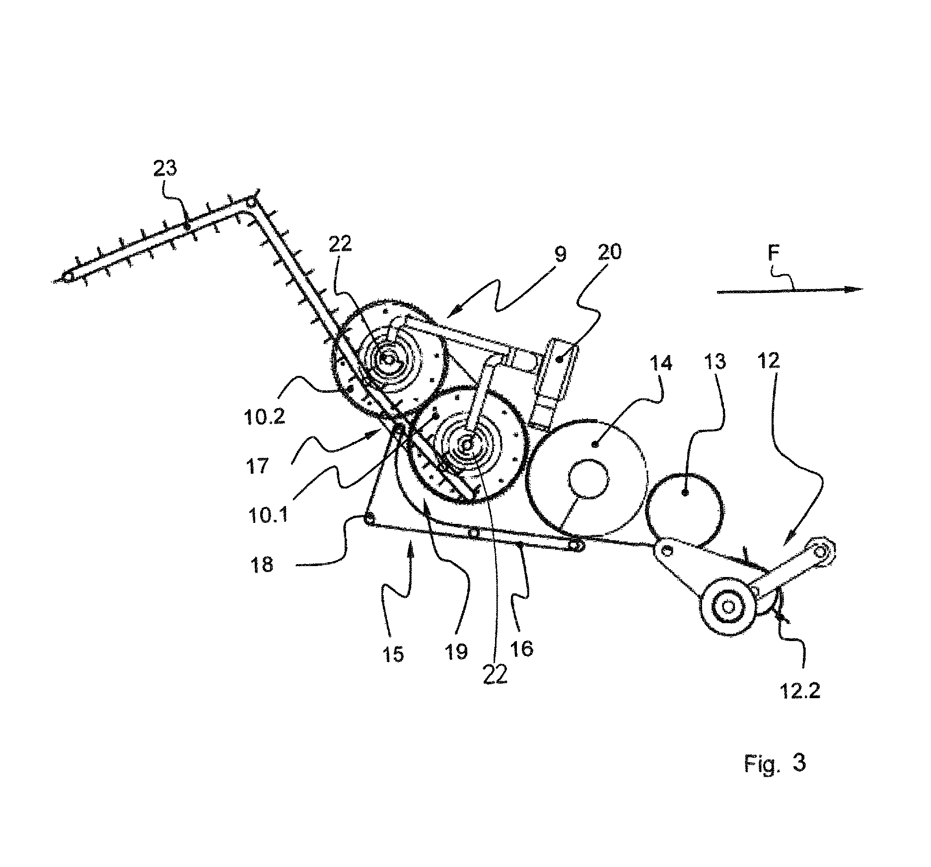 Apparatus for compacting fibrous plant material, especially for compacting stalk material