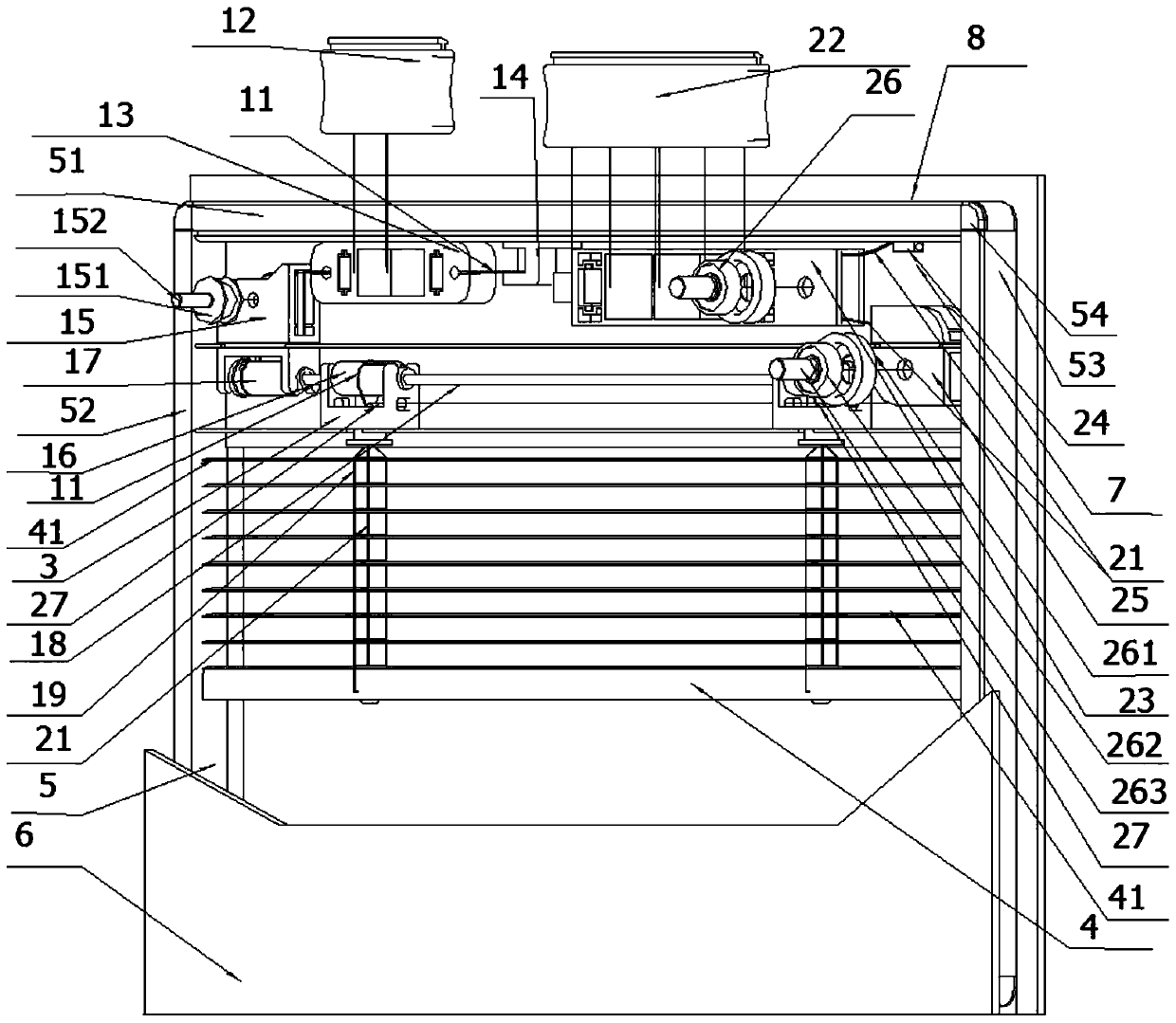 Hollow shutter top operation system