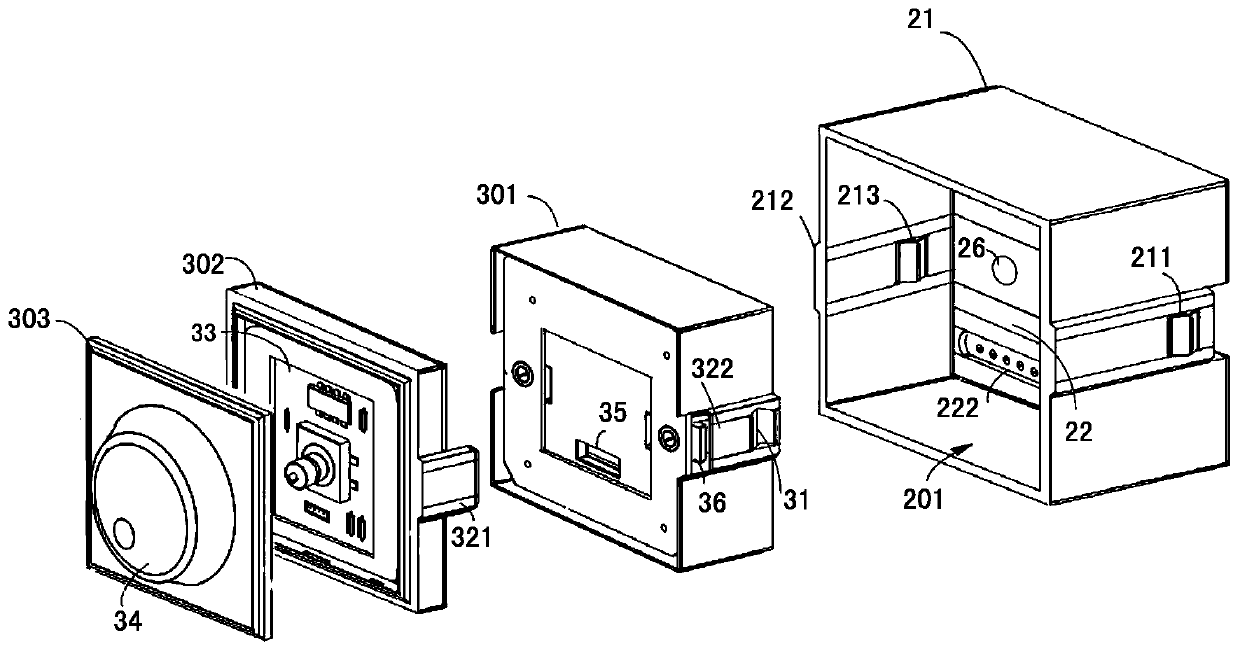 An adapter in a modular wall panel