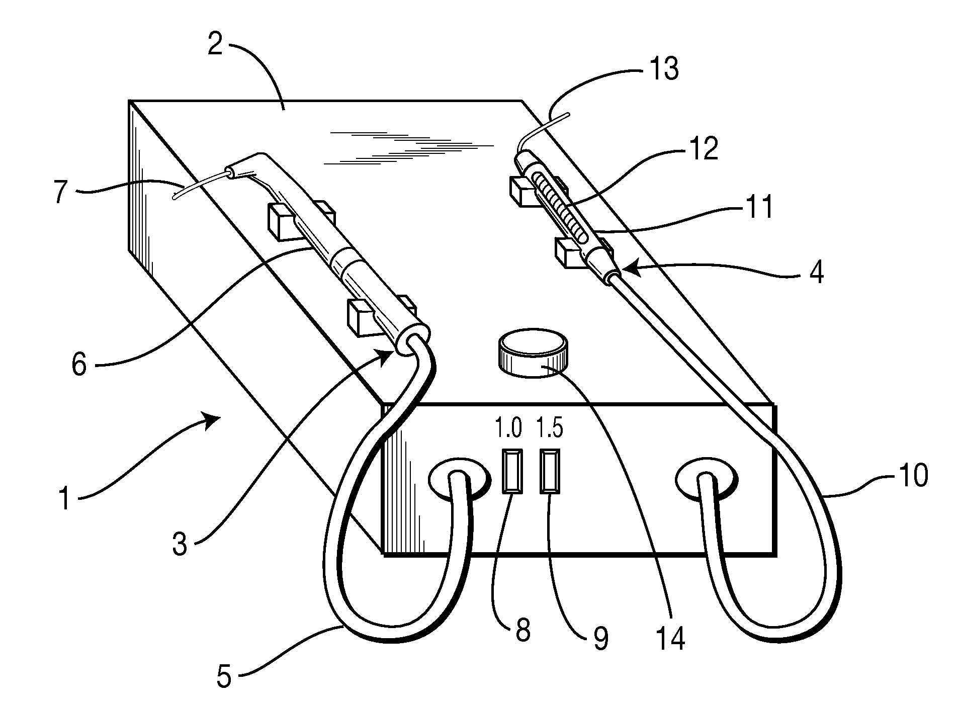 System, device and method for the antibacterial and fungicide treatment of a human or animal body