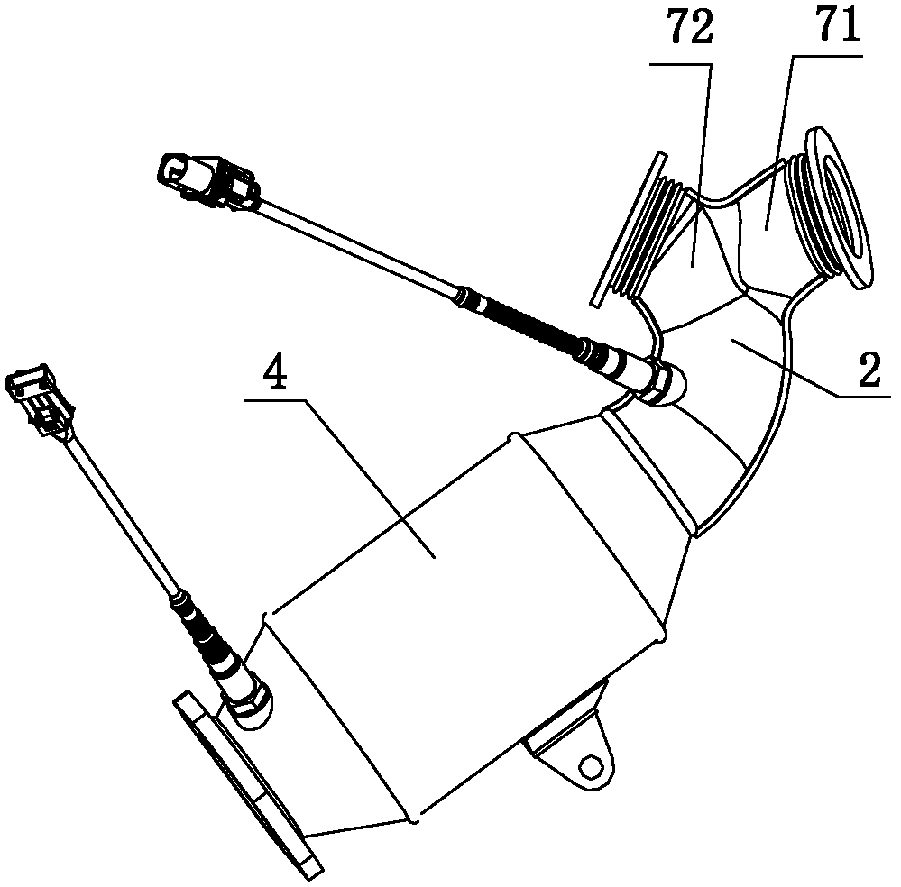 Waste gas post-processing system of twin-turbo supercharged engine