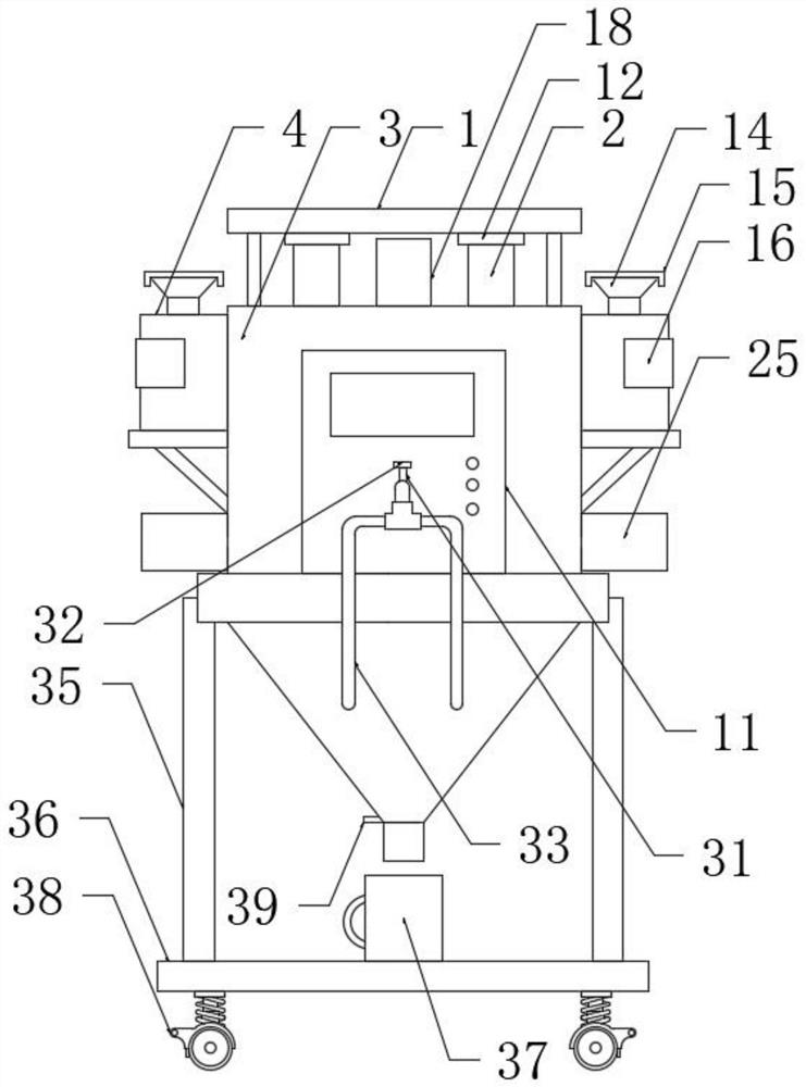 Medicine grinding and mixing device for pharmacy department