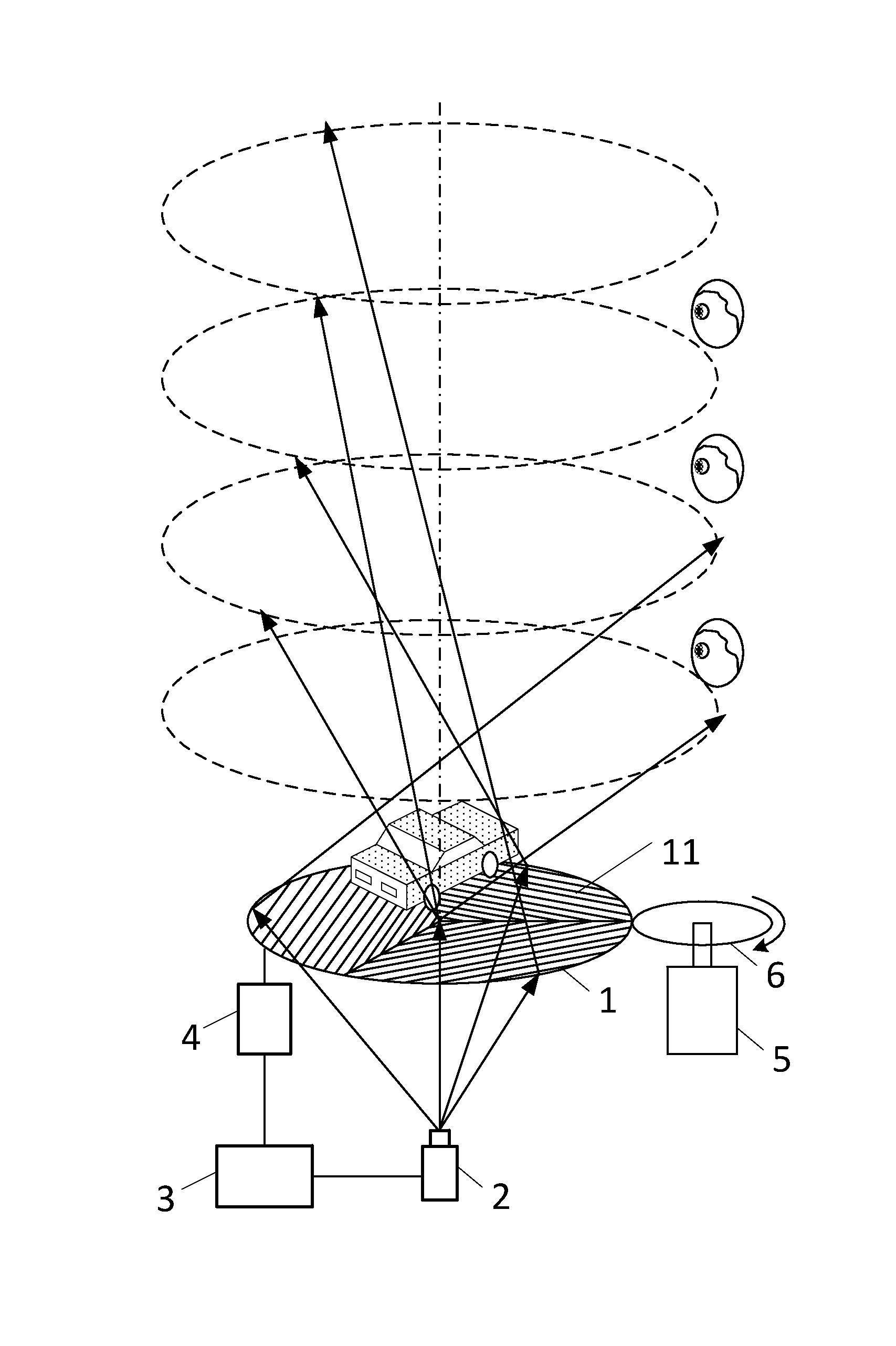 Combined-screen-based multi-pitching angle suspended panoramic space 3D display device