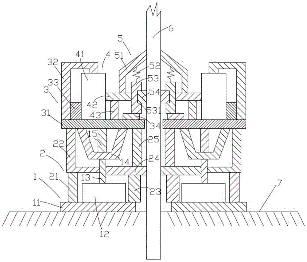 A device for pulling out a building support rod