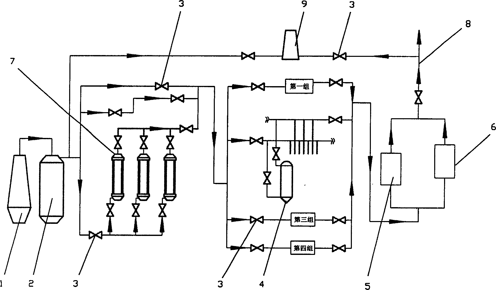 Gas totally-drying purifying dust-collecting process of blast-furnace