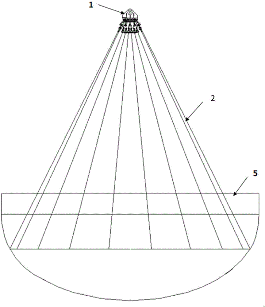 Distributor for lifting large thin-wall safety shell and passive water tank and force transfer method thereof