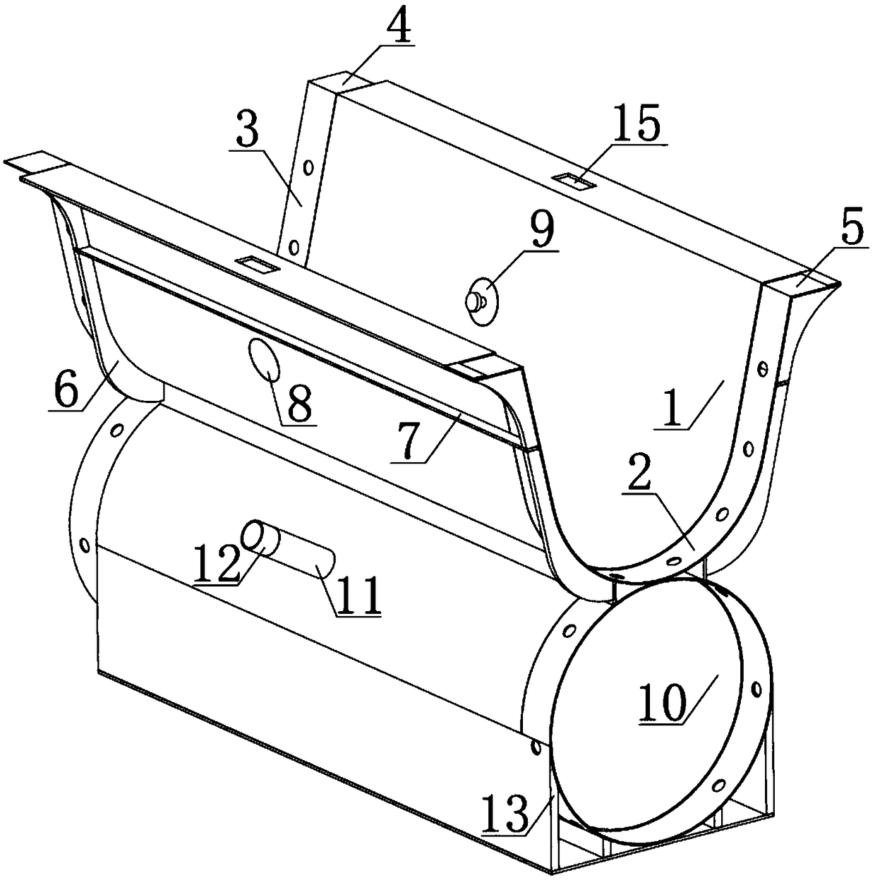 Novel plastic component and field irrigation and drainage integrated plastic channel thereof