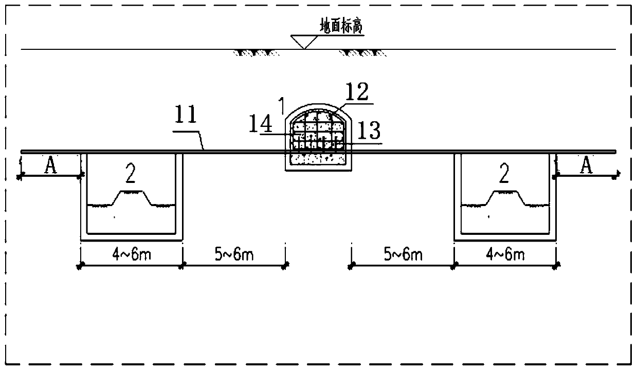 Scaffolding construction method used for super shallow buried large underground space