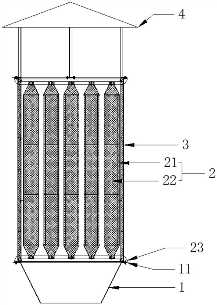 Array type silencer for main exhaust fan with large air volume and strong mixed noises