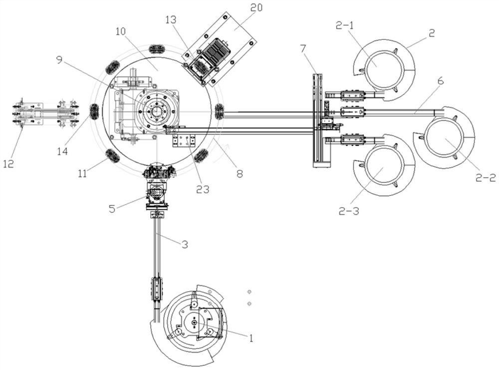 An assembly line for terminal frame assembly, winding and welding