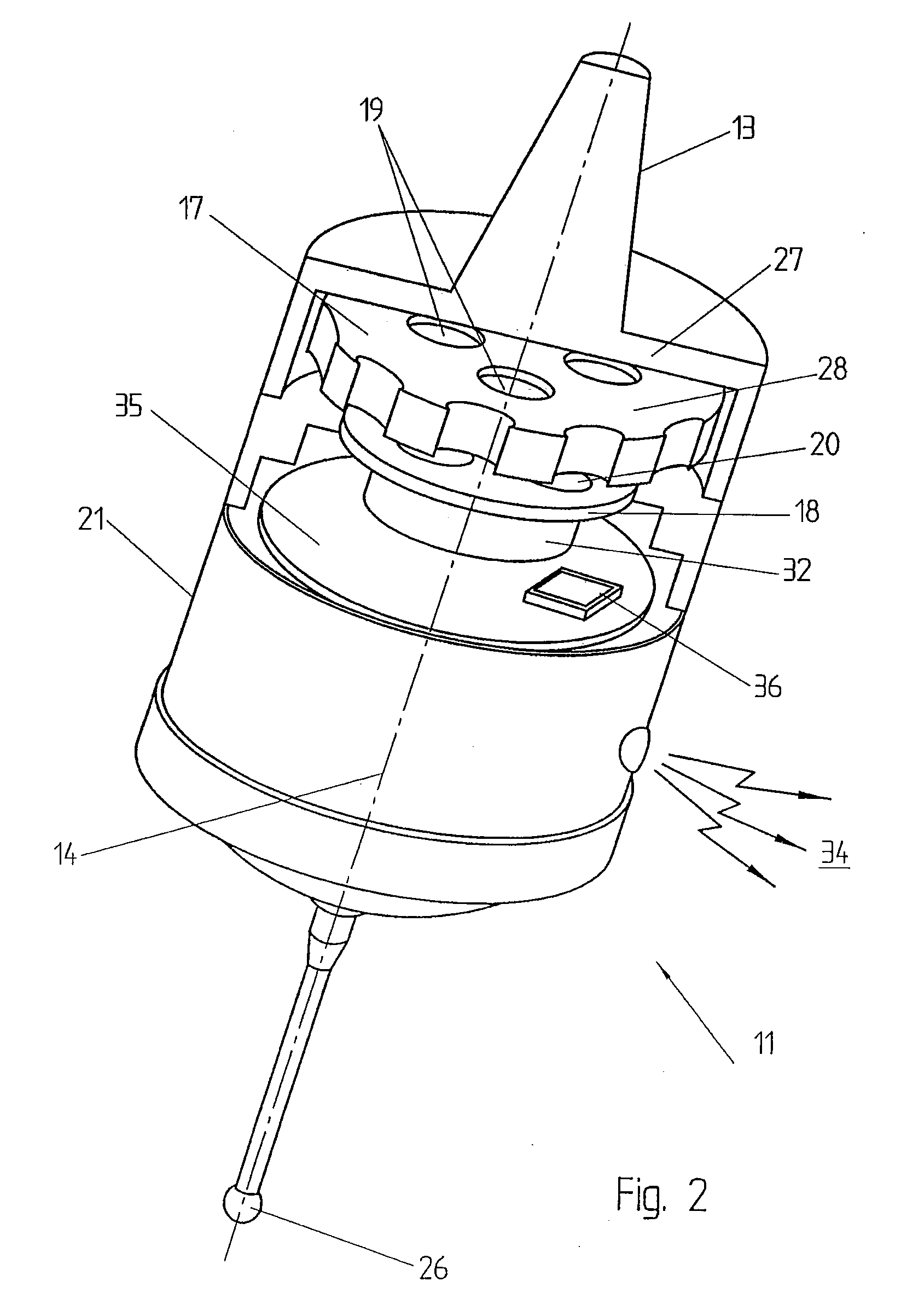 Self-powered coordinate probe